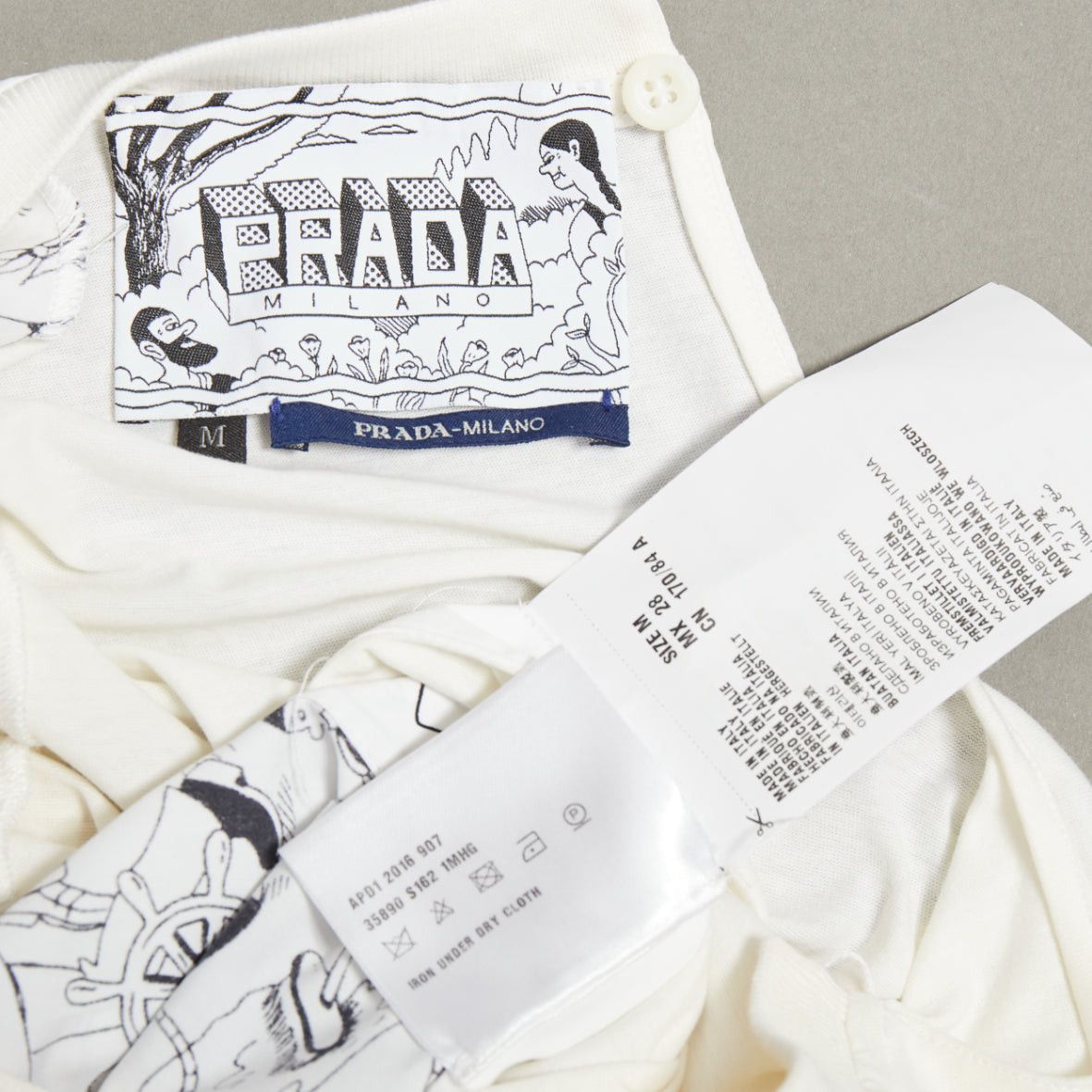 Prada PRADA 2016 Christophe Chemin The Important Ones white print tshirt M Size M / US 6-8 / IT 42-44 - 8 Thumbnail
