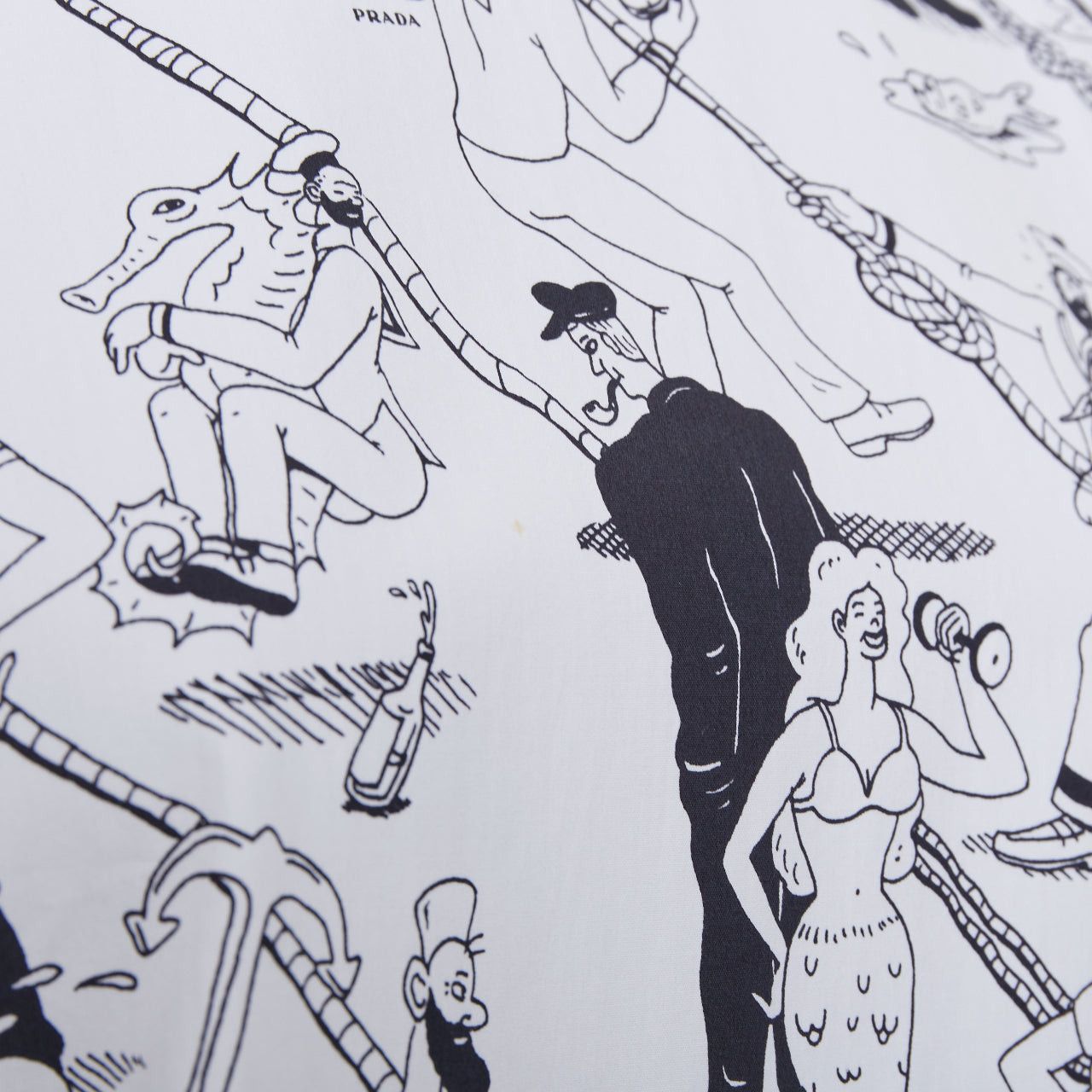 Prada PRADA 2016 Christophe Chemin The Important Ones white print tshirt M Size M / US 6-8 / IT 42-44 - 2 Thumbnail