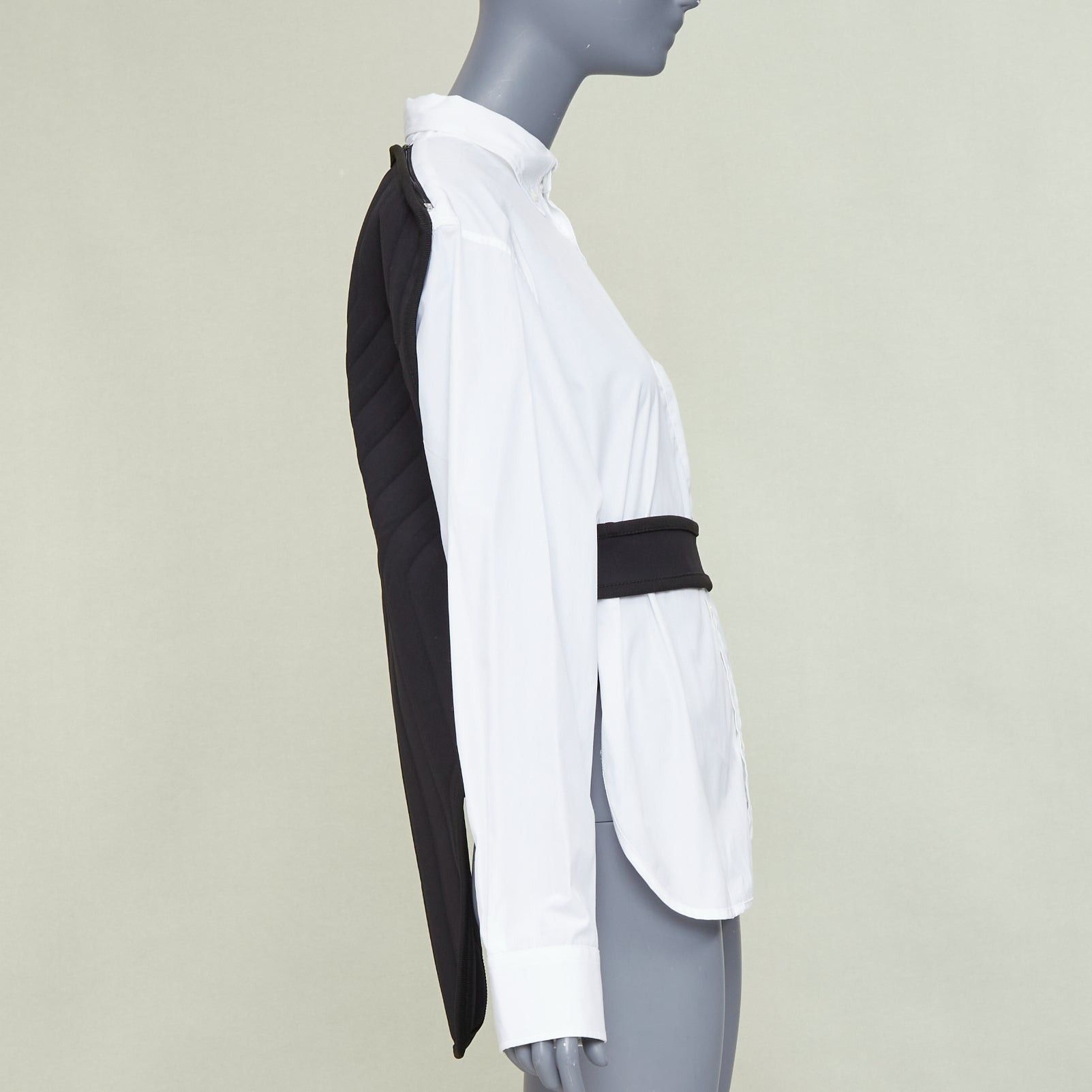 Balenciaga BALENCIAGA DEMNA 2017 Car Mat black padded white cotton deconstructed shirt FR36 S Size S / US 4 / IT 40 - 4 Thumbnail