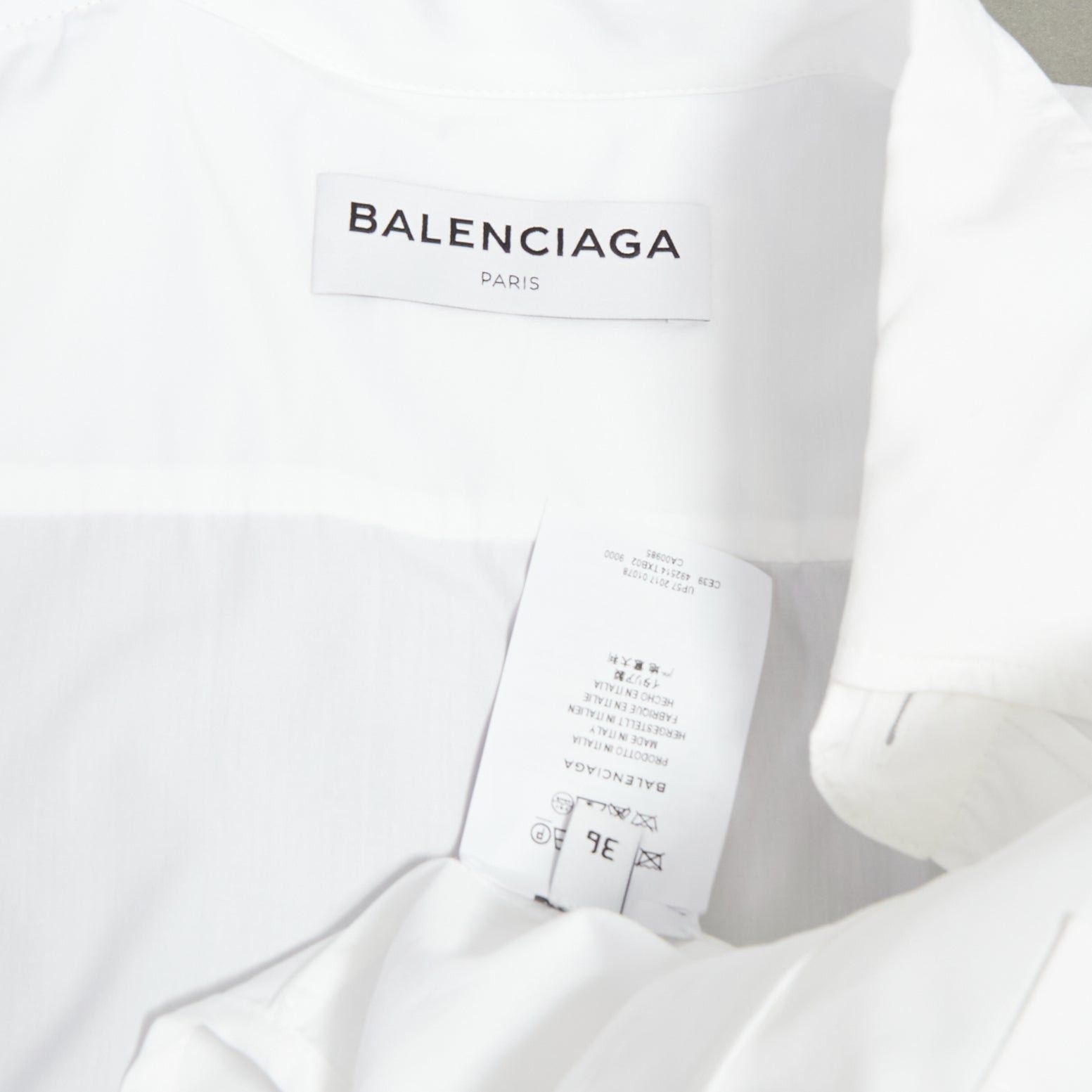 Balenciaga BALENCIAGA DEMNA 2017 Car Mat black padded white cotton deconstructed shirt FR36 S Size S / US 4 / IT 40 - 9 Thumbnail