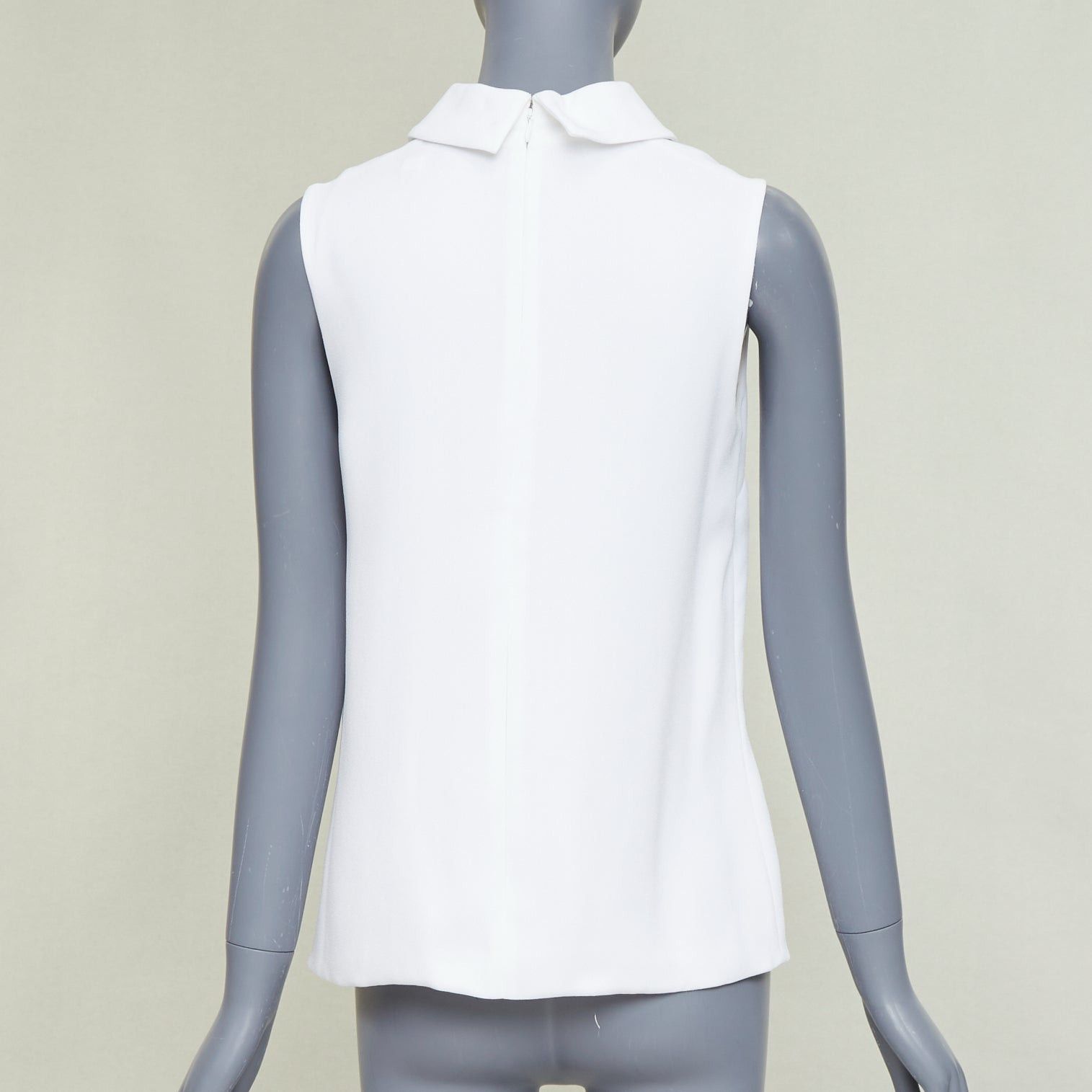 Dior DIOR white crepe yellow crystal embroidered bee collar blouse FR38 M Size M / US 6-8 / IT 42-44 - 5 Thumbnail