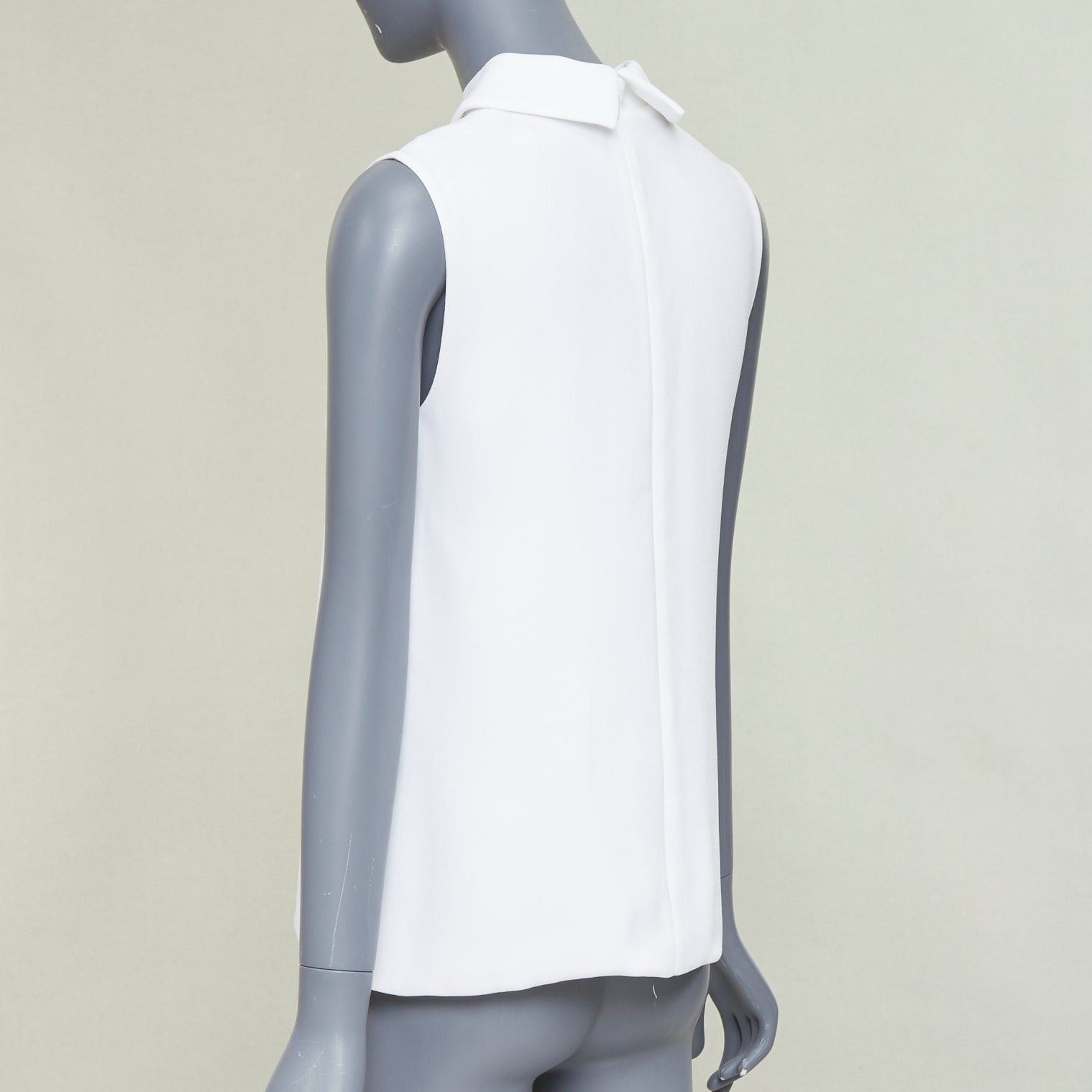 Dior DIOR white crepe yellow crystal embroidered bee collar blouse FR38 M Size M / US 6-8 / IT 42-44 - 6 Thumbnail