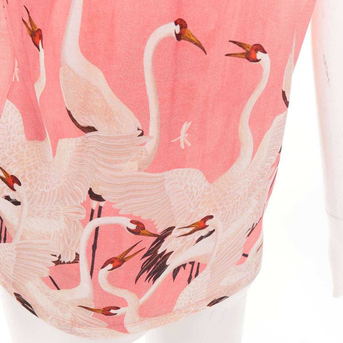 Gucci GUCCI Pre Fall 2016 pink cotton Heron Dragonfly print short sleeves crewneck t-shirt S Size S / US 4 / IT 40 - 7 Thumbnail
