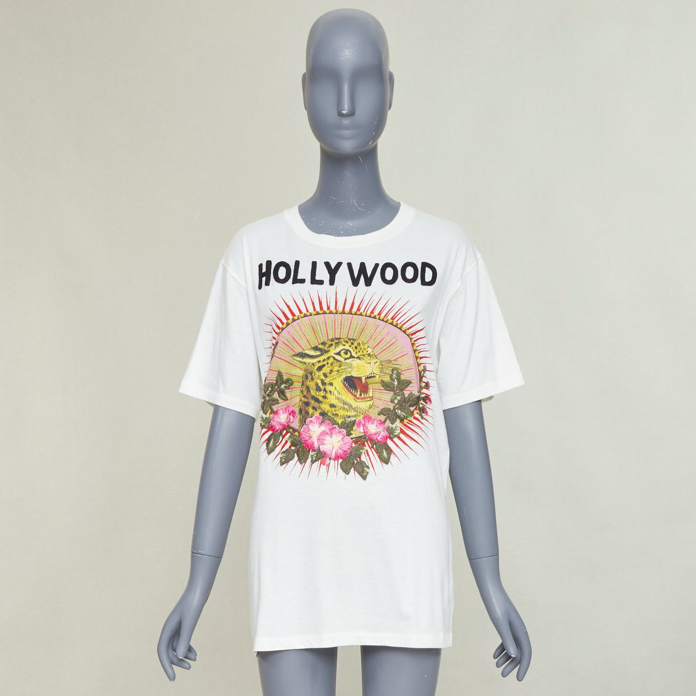 Gucci GUCCI 2017 Hollywood leopard floral embroidery applique off-white oversized S Size S / US 4 / IT 40 - 9 Thumbnail