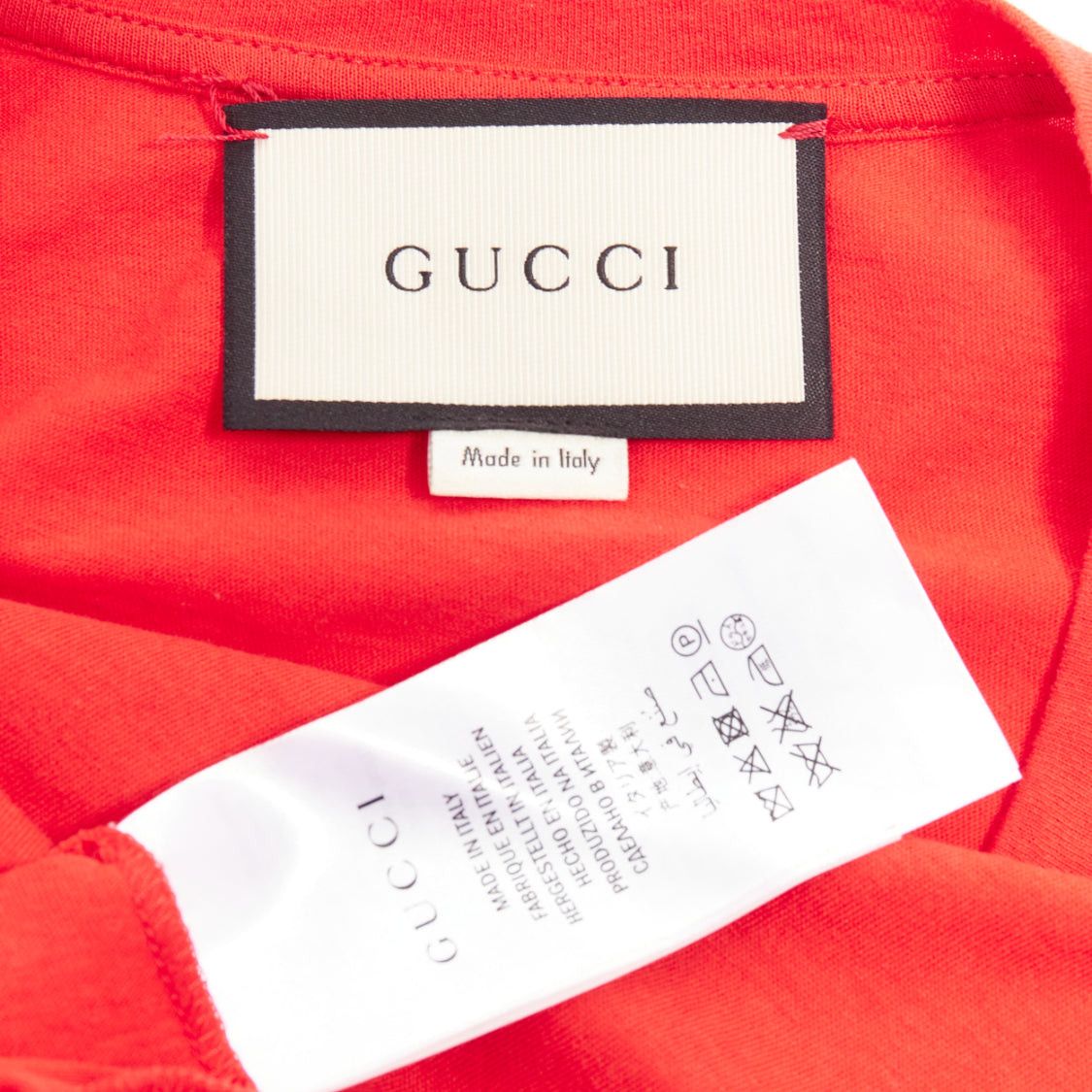 Gucci GUCCI L'Aveugle Par Amour red cat embroidered short sleeve t-shirt S Size S / US 4 / IT 40 - 8 Thumbnail