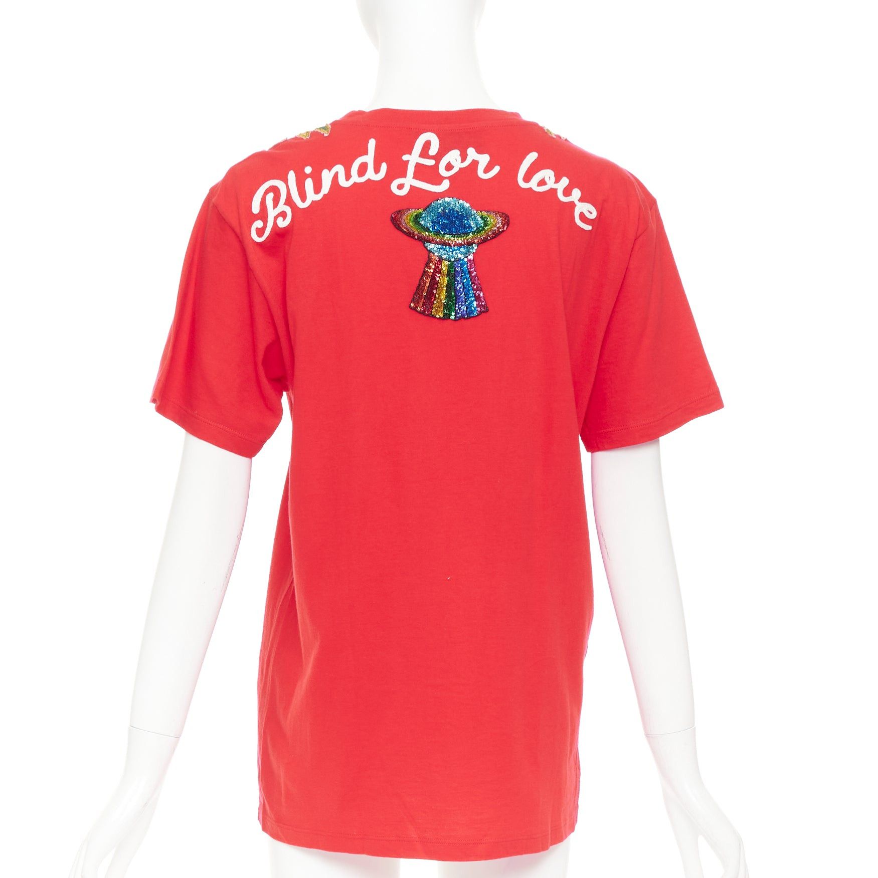 Gucci GUCCI 2017 Dover Street Market DSM Capsule red cotton flower embroidered logo t-shirt XS Size XS / US 0-2 / IT 36-38 - 2 Thumbnail