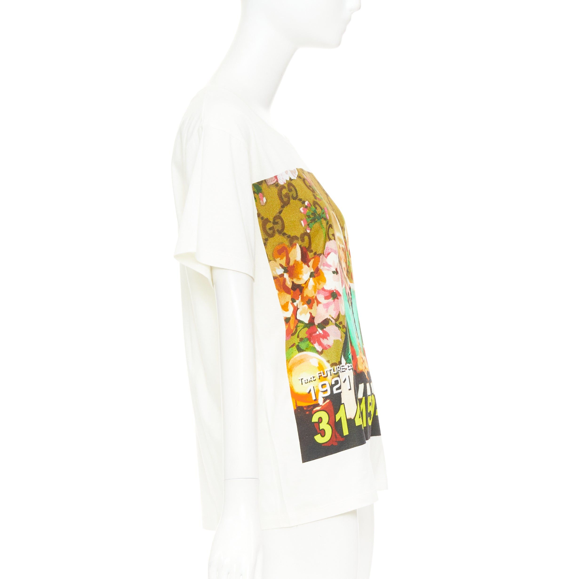 Gucci GUCCI 2018 Ignasi Monreal ecru cotto graphic portrait print t-shirt XS Size XS / US 0-2 / IT 36-38 - 4 Thumbnail