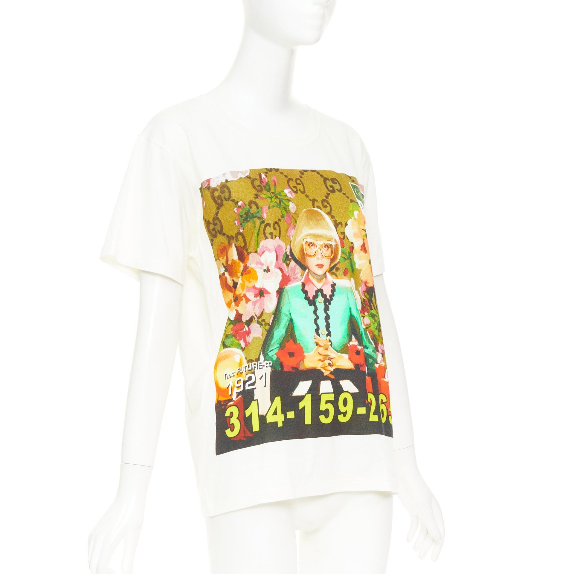 Gucci GUCCI 2018 Ignasi Monreal ecru cotto graphic portrait print t-shirt XS Size XS / US 0-2 / IT 36-38 - 3 Thumbnail