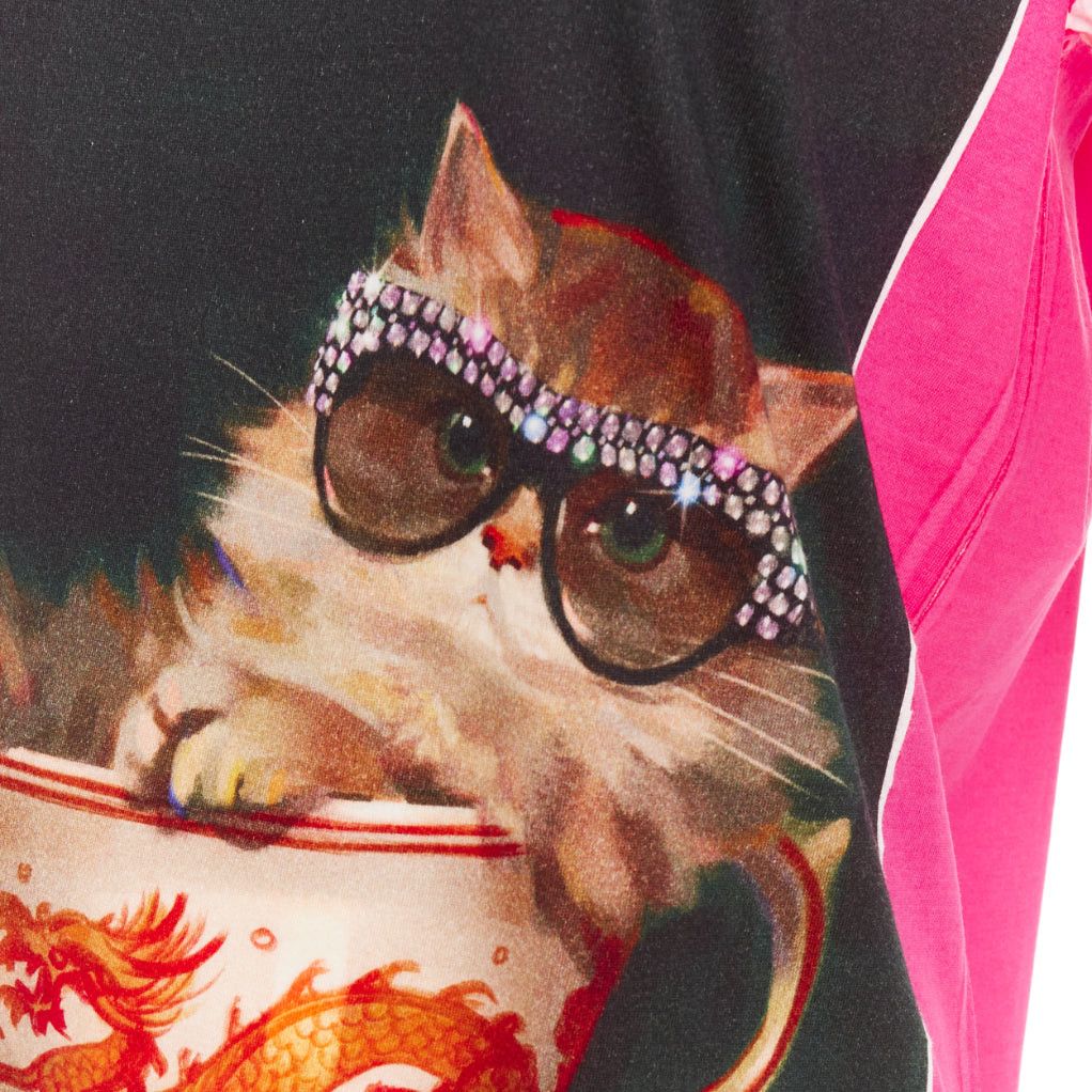 Gucci GUCCI 2018 Ignasi Monreal pink cotton Cat in Teacup graphic print t-shirt XS Size XS / US 0-2 / IT 36-38 - 2 Thumbnail