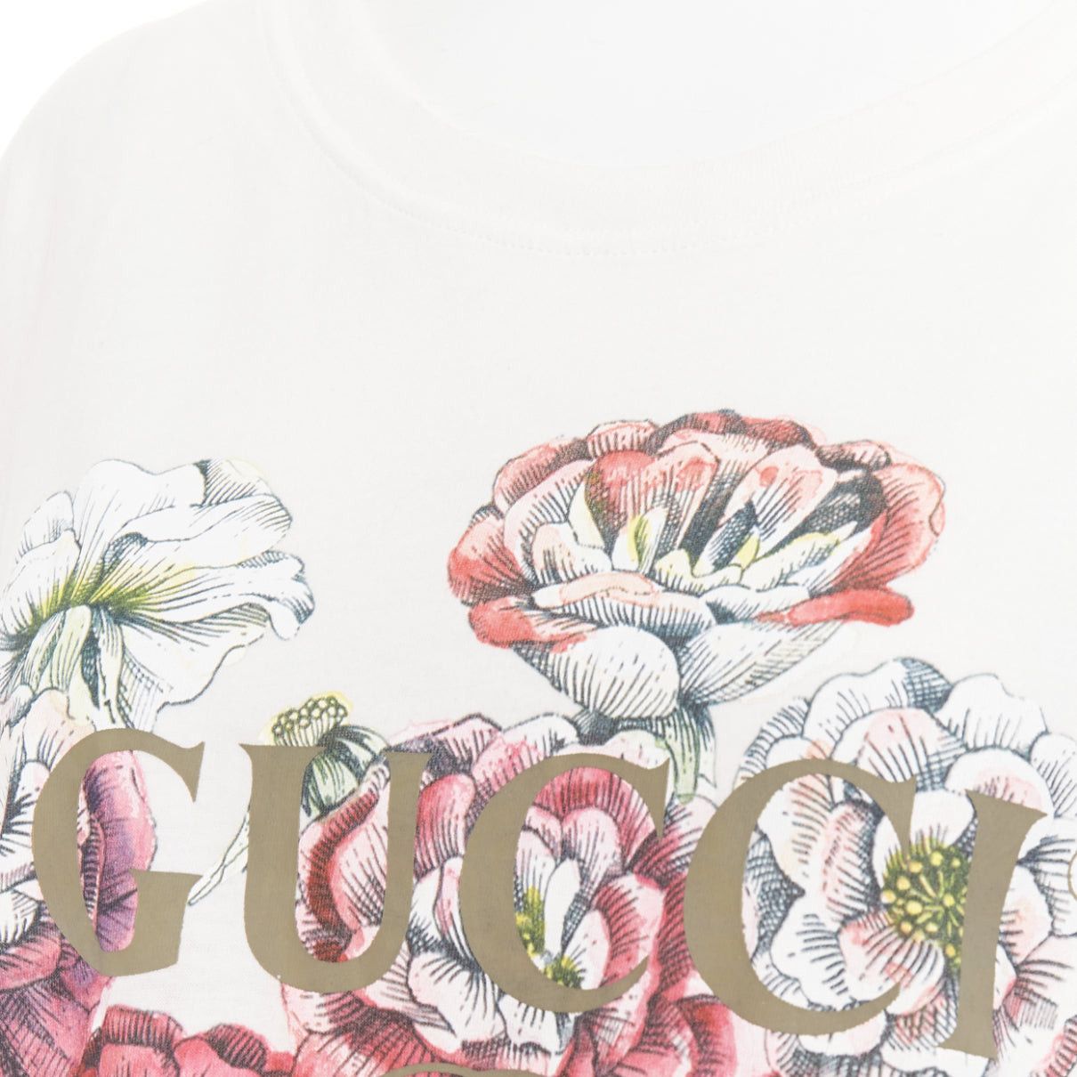 Gucci GUCCI Alessandro Michele white floral bloom vintage logo green red web print tshirt XS Size XS / US 0-2 / IT 36-38 - 7 Thumbnail