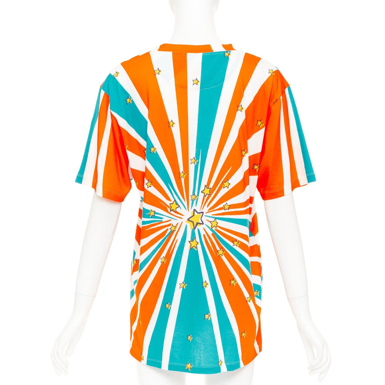 Gucci GUCCI 2017 LOVED Space Cat Astronaut embroidered beaded orange blue t-shirt S Size S / US 4 / IT 40 - 5 Thumbnail