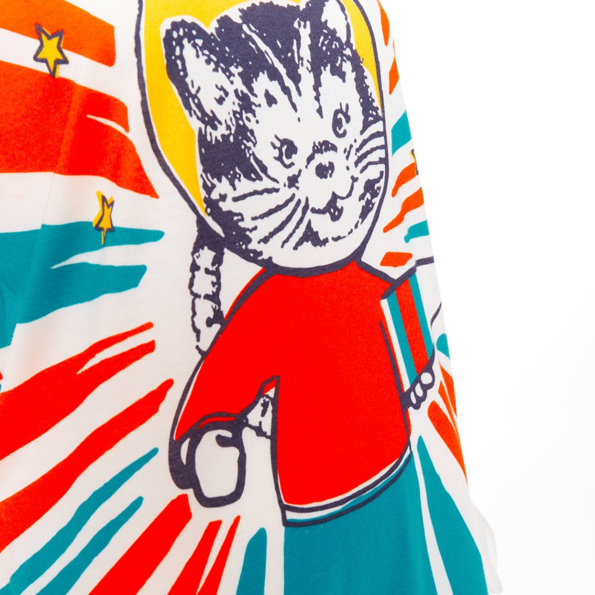 Gucci GUCCI 2017 LOVED Space Cat Astronaut embroidered beaded orange blue t-shirt S Size S / US 4 / IT 40 - 7 Thumbnail