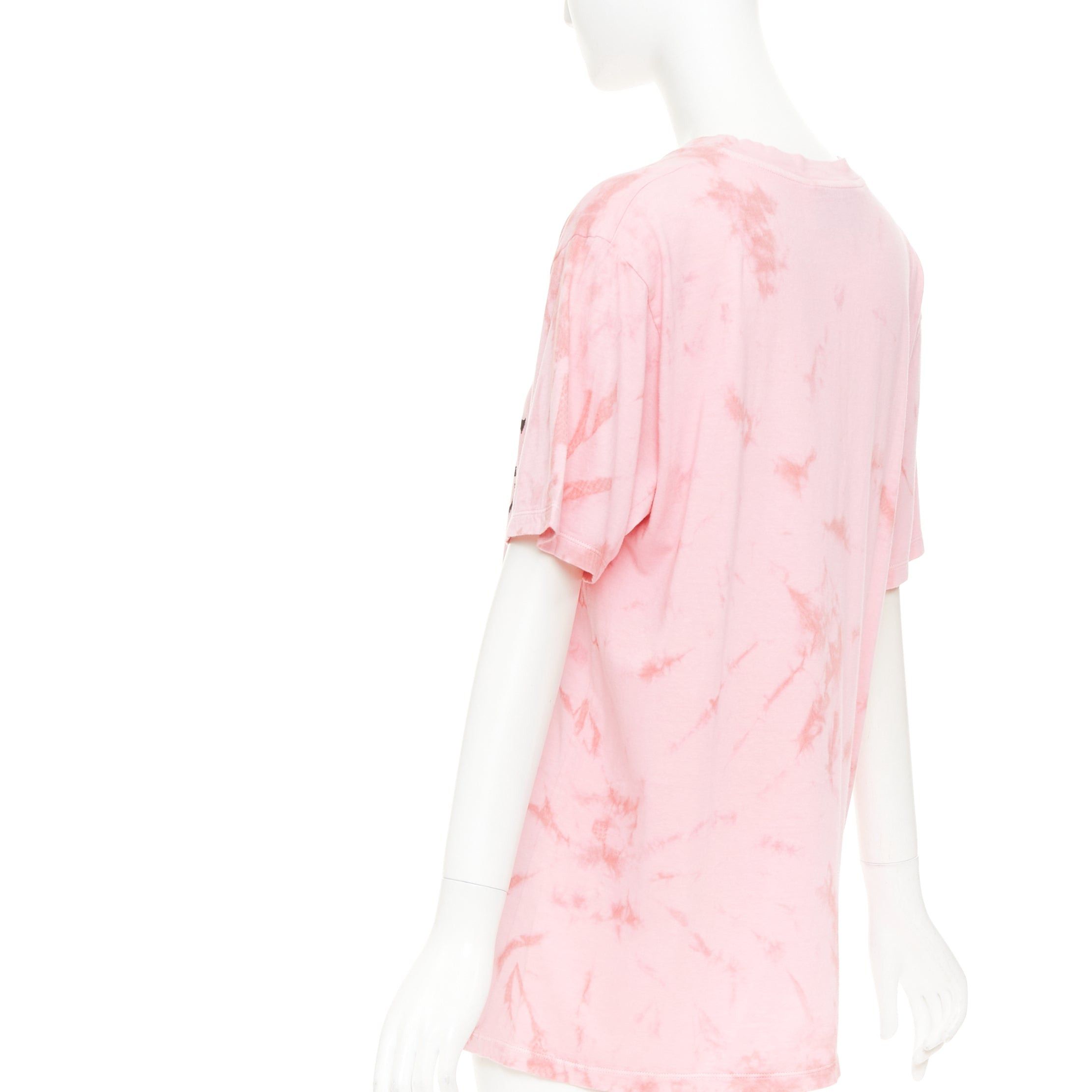 Gucci GUCCI 2017 pink tie-dye embroidered Koi fish oversized t-shirt S Size S / US 4 / IT 40 - 6 Thumbnail