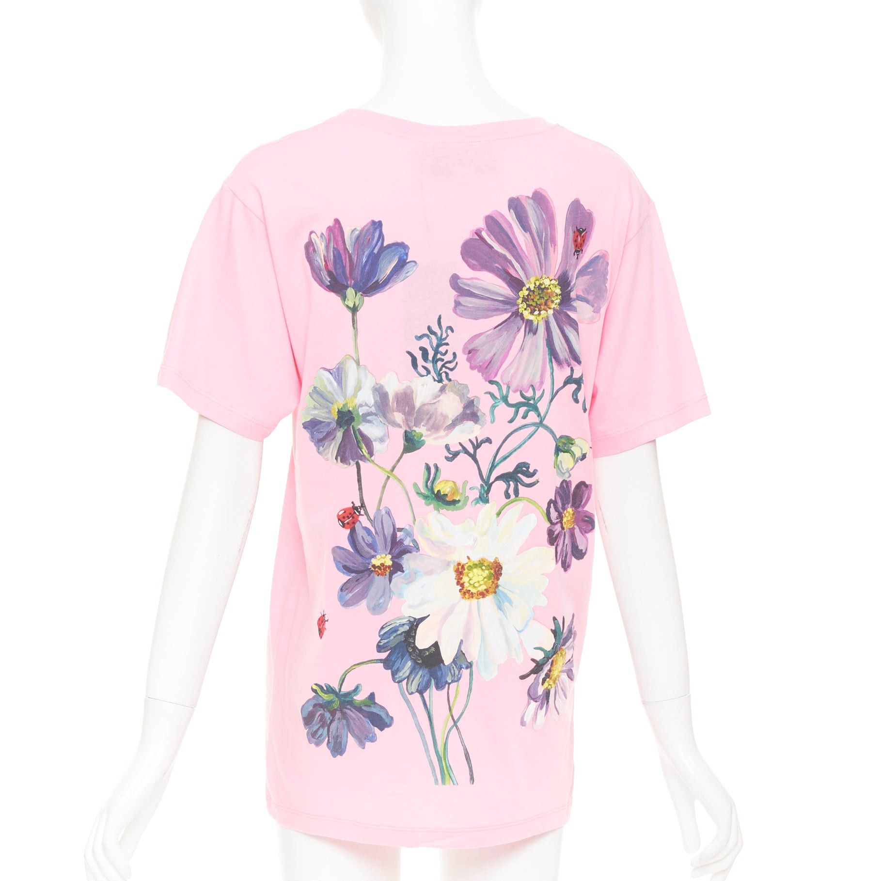 Gucci GUCCI 2018 pink cotton Fawn Bambi heart print green logo t-shirt XS Size XS / US 0-2 / IT 36-38 - 2 Thumbnail