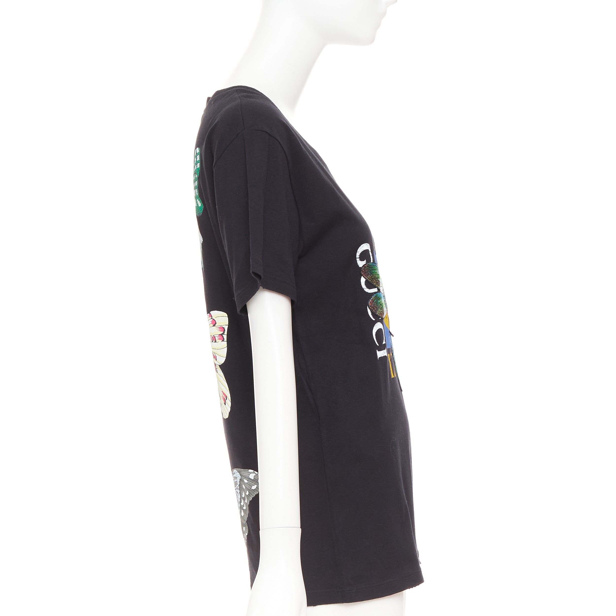 Gucci GUCCI 2018 black cotton vintage logo embroidered dragonfly jersey tshirt XS Size XS / US 0-2 / IT 36-38 - 4 Thumbnail