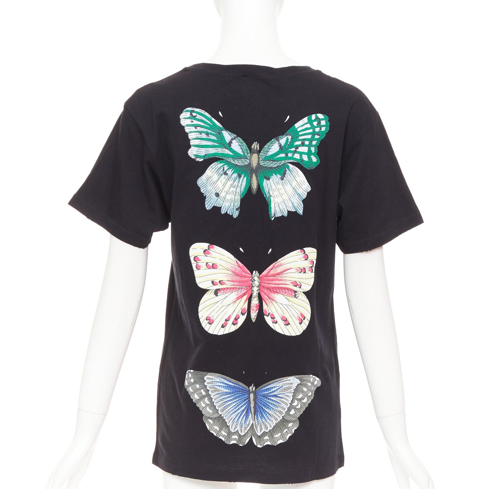 Gucci GUCCI 2018 black cotton vintage logo embroidered dragonfly jersey tshirt XS Size XS / US 0-2 / IT 36-38 - 2 Thumbnail