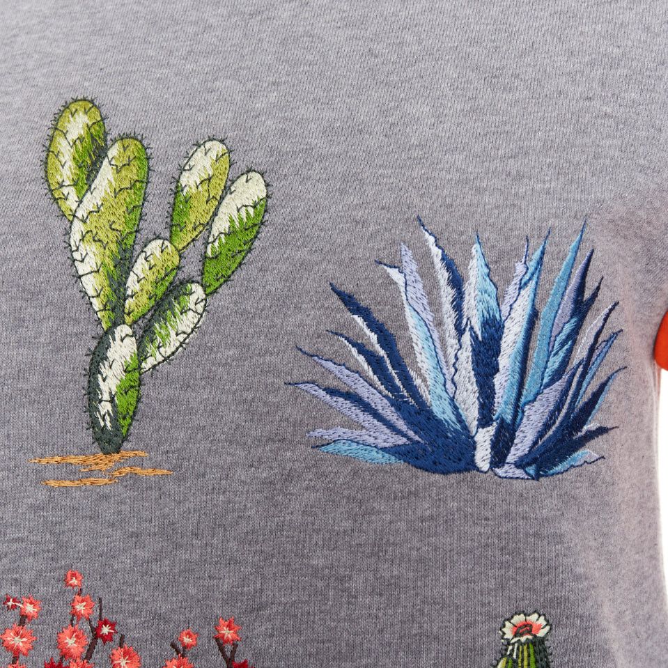 Stella McCartney STELLA MCCARTNEY 2016 grey orange cotton embroidered Cactus pullover sweater IT38 XS Size XS / US 0-2 / IT 36-38 - 2 Thumbnail