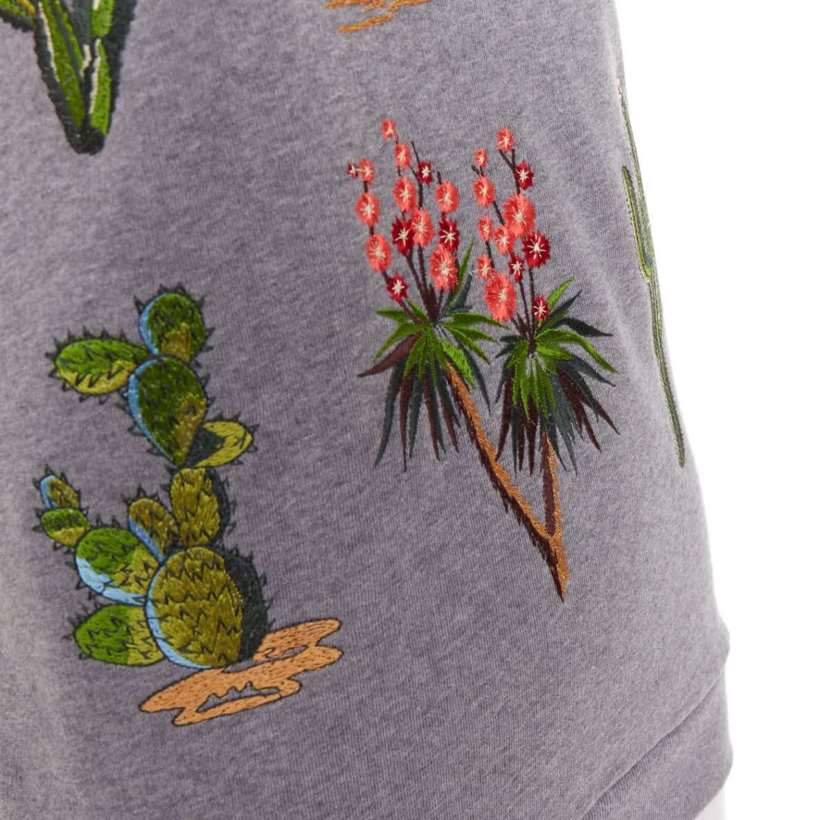 Stella McCartney STELLA MCCARTNEY 2016 grey orange cotton embroidered Cactus pullover sweater IT38 XS Size XS / US 0-2 / IT 36-38 - 7 Thumbnail