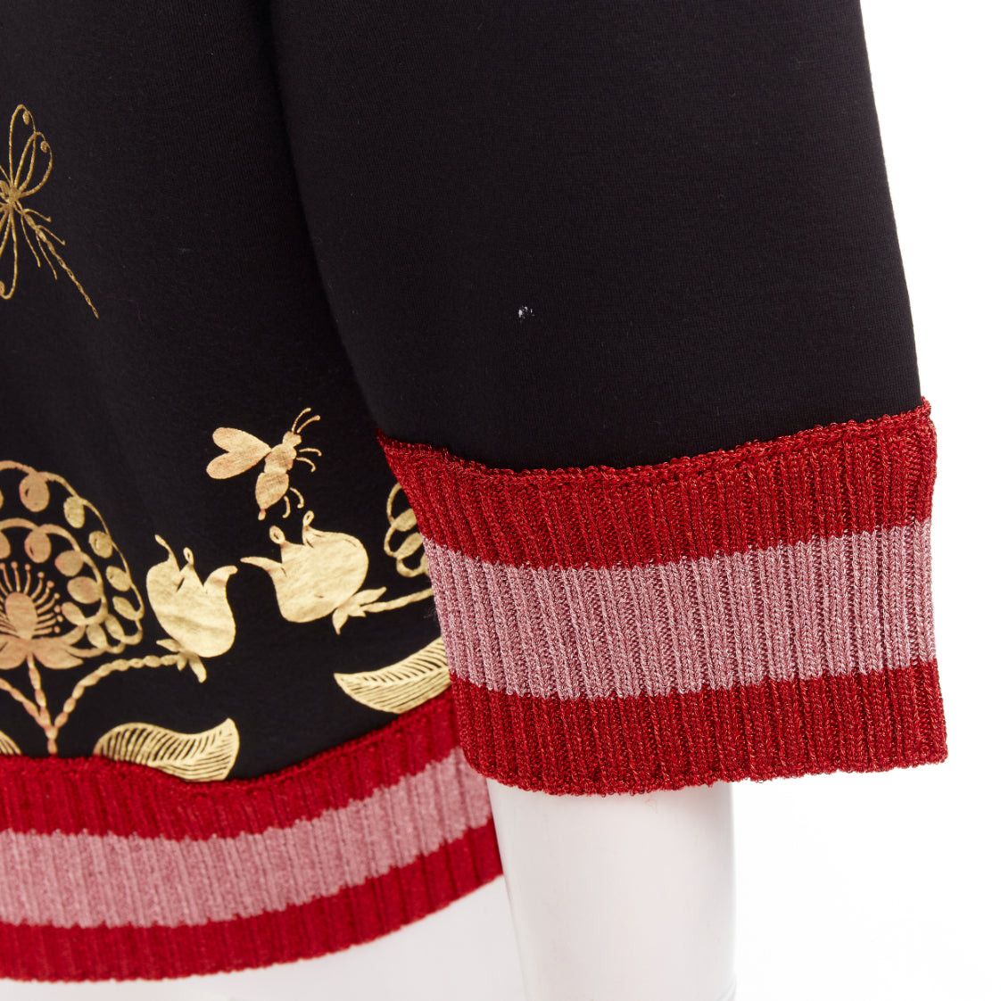 Gucci GUCCI black pink metallic foil Laminated Heart Bee applique sweatshirt S Size S / US 4 / IT 40 - 7 Thumbnail