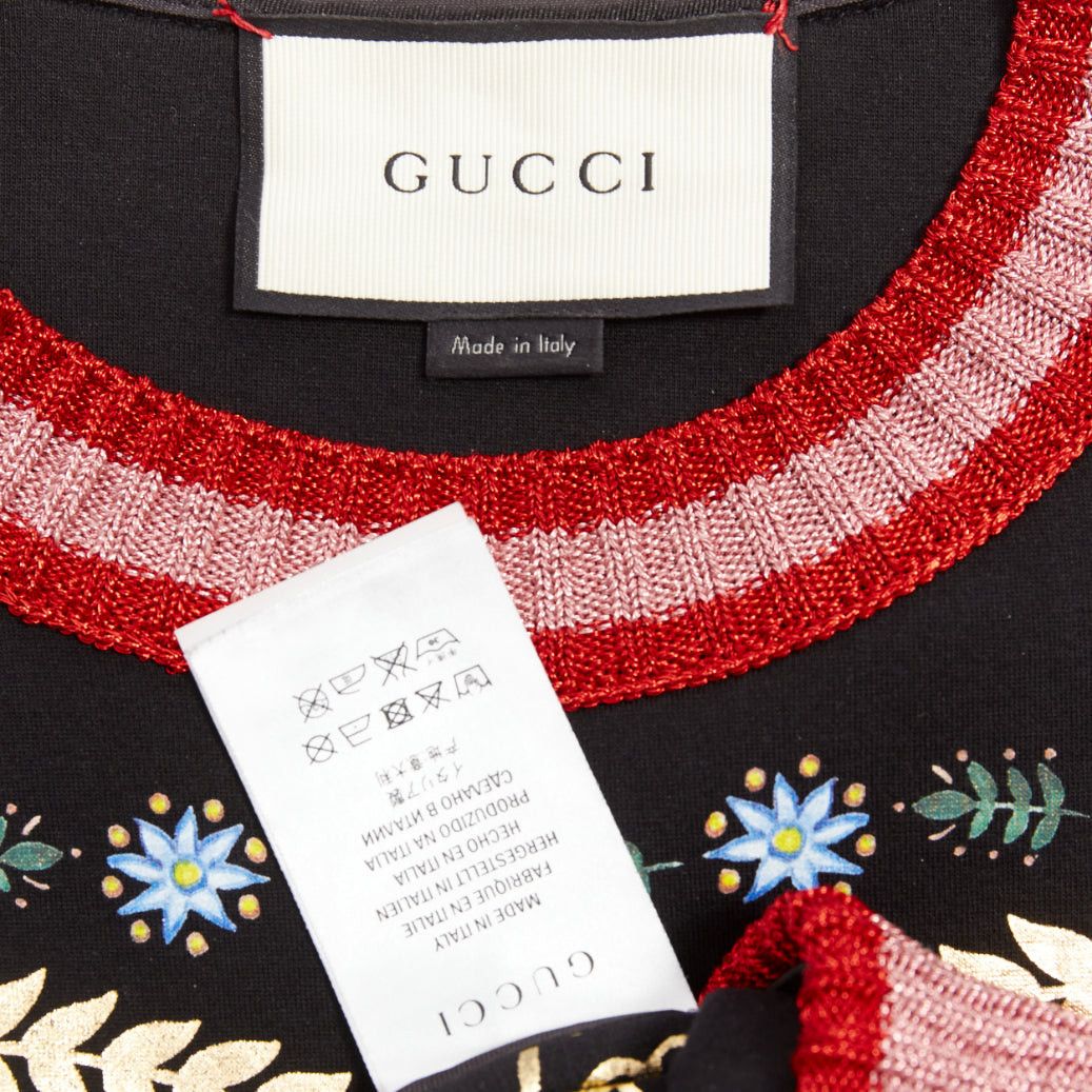 Gucci GUCCI black pink metallic foil Laminated Heart Bee applique sweatshirt S Size S / US 4 / IT 40 - 8 Thumbnail