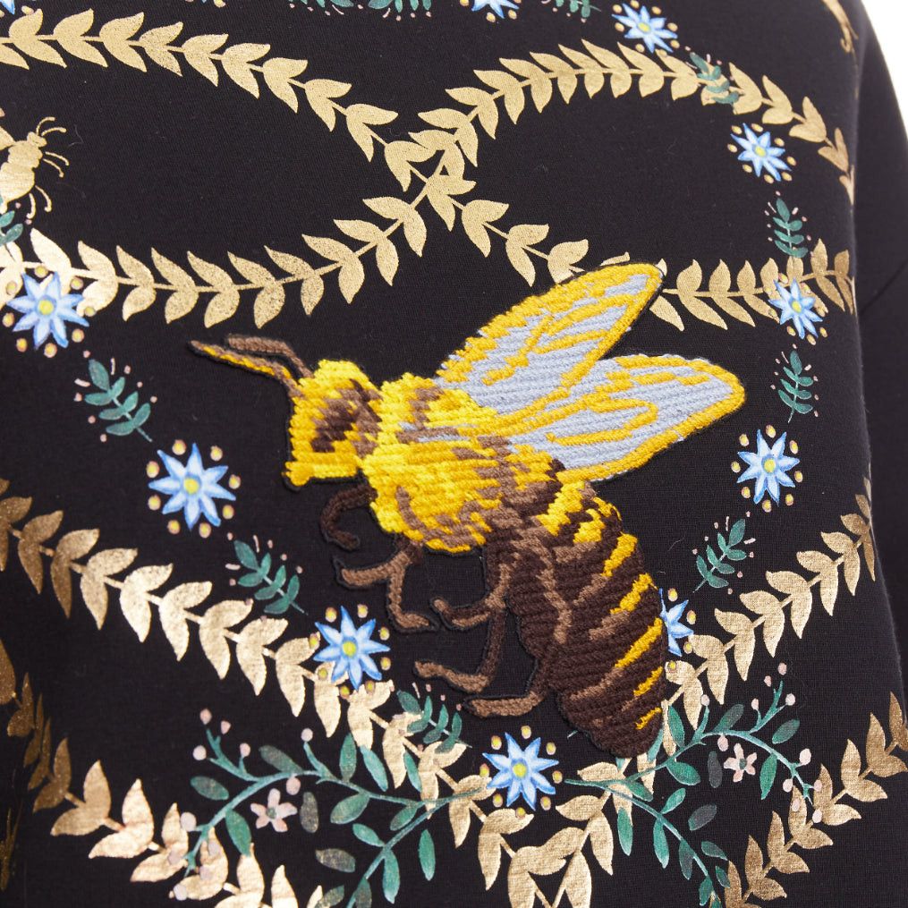 Gucci GUCCI black pink metallic foil Laminated Heart Bee applique sweatshirt S Size S / US 4 / IT 40 - 2 Thumbnail