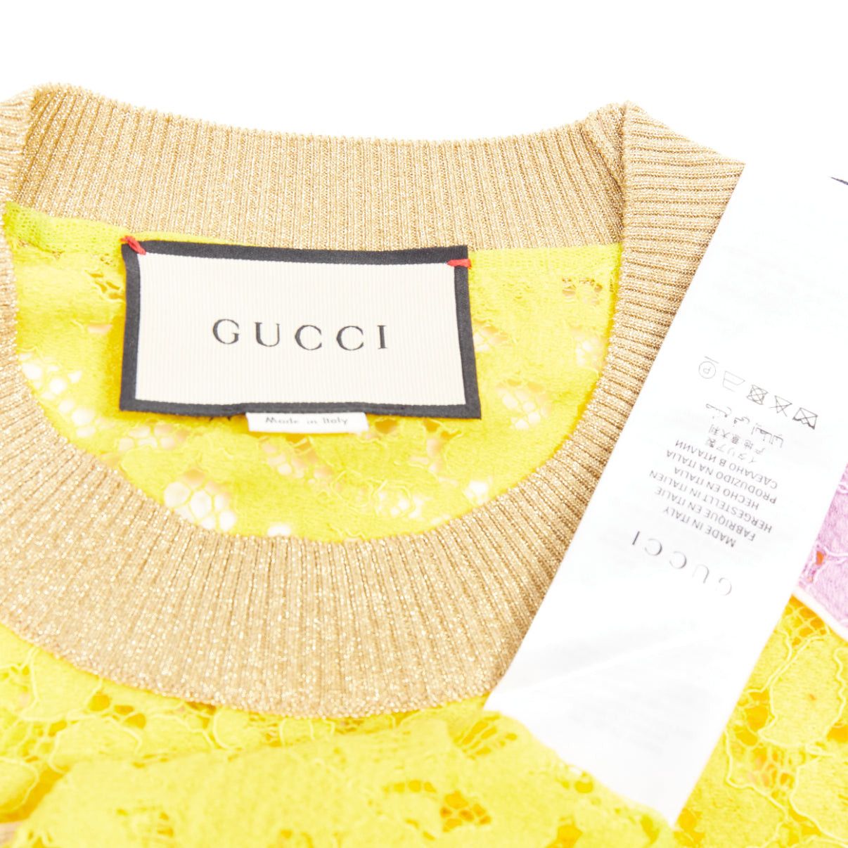 Gucci GUCCI multicolor lace UFO sunburst sequin applique pullover sweater top XS Size XS / US 0-2 / IT 36-38 - 8 Thumbnail