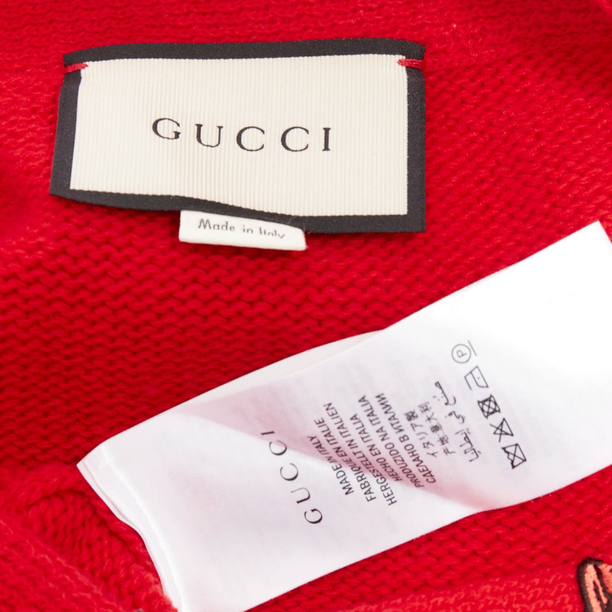 Gucci GUCCI 2017 Runway red wool Loved Bird floral embroidered red wool green embroidered sweater S Size S / US 4 / IT 40 - 8 Thumbnail