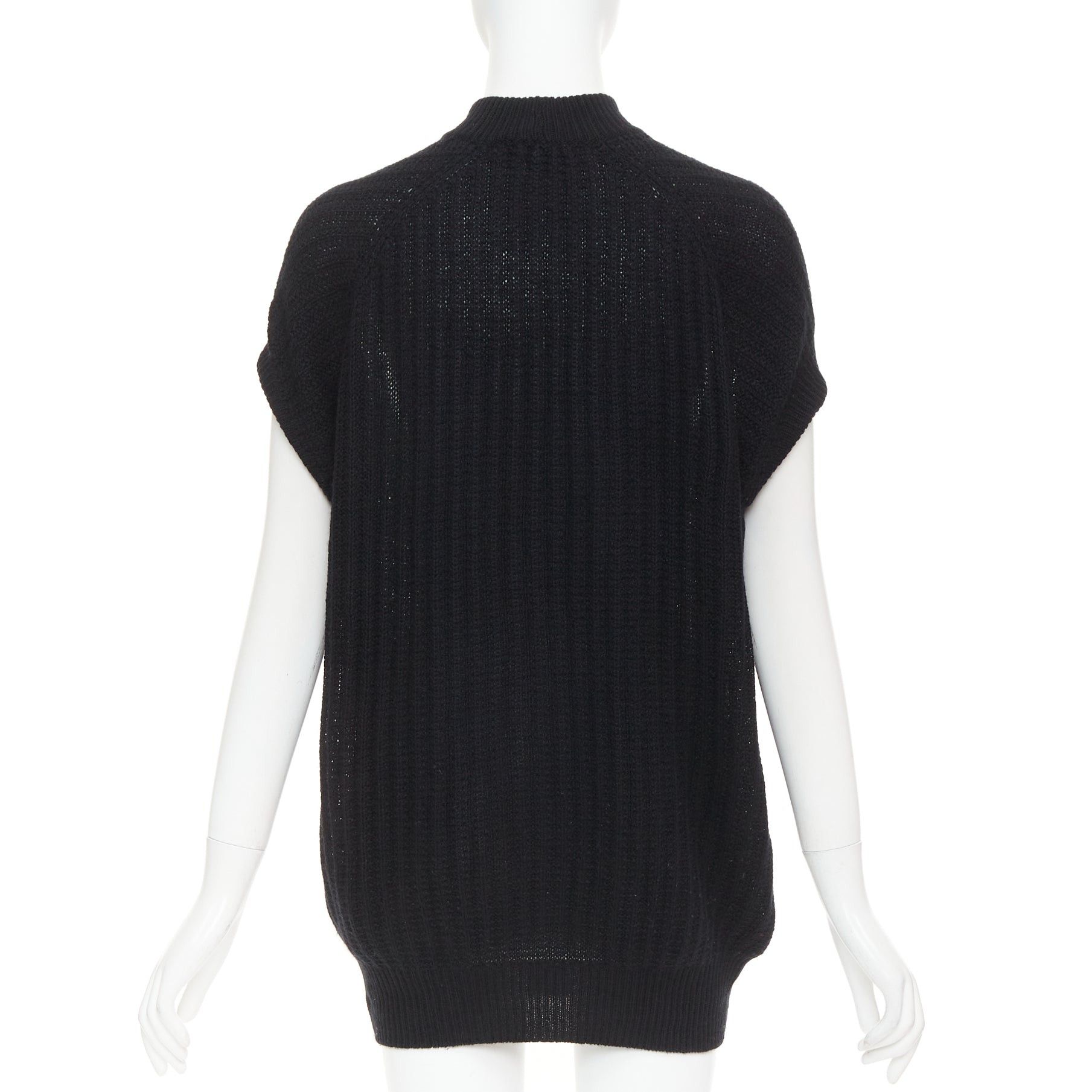 Prada PRADA 100% cashmere black ribbed mock neck cap sleeve sweater vest IT36 XXS Size XS / US 0-2 / IT 36-38 - 5 Thumbnail