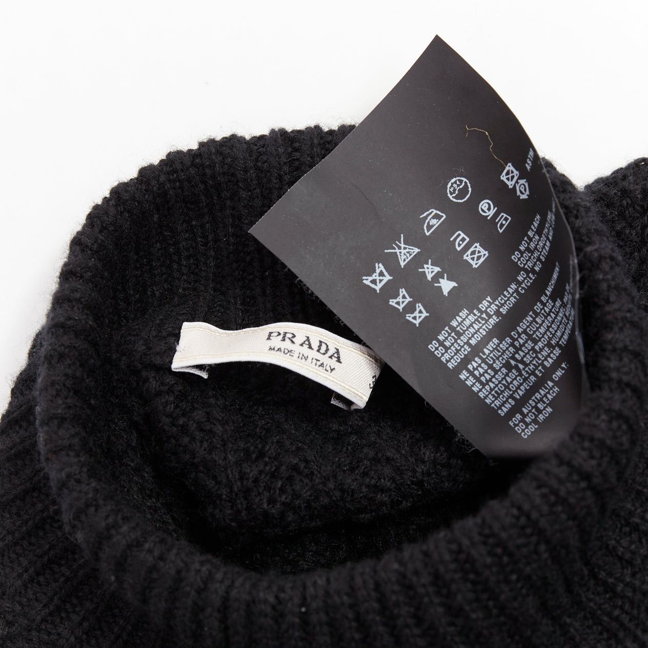 Prada PRADA 100% cashmere black ribbed mock neck cap sleeve sweater vest IT36 XXS Size XS / US 0-2 / IT 36-38 - 8 Thumbnail