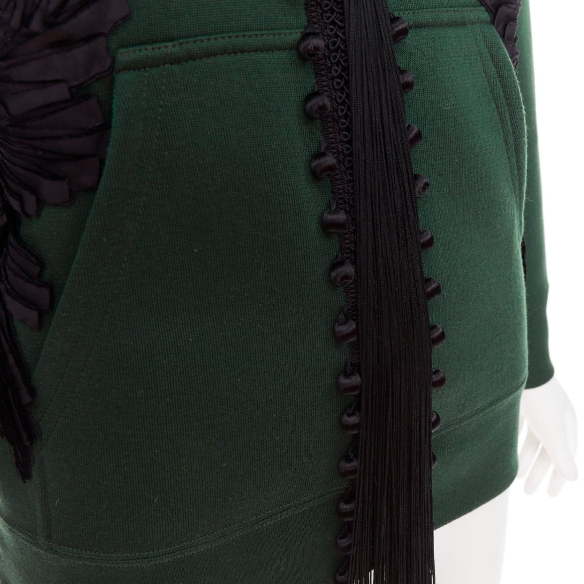 Marc Jacobs rare MARC JACOBS 2016 green tencel cashmere tassel floral embroidery hoodie XS Size XS / US 0-2 / IT 36-38 - 9 Thumbnail
