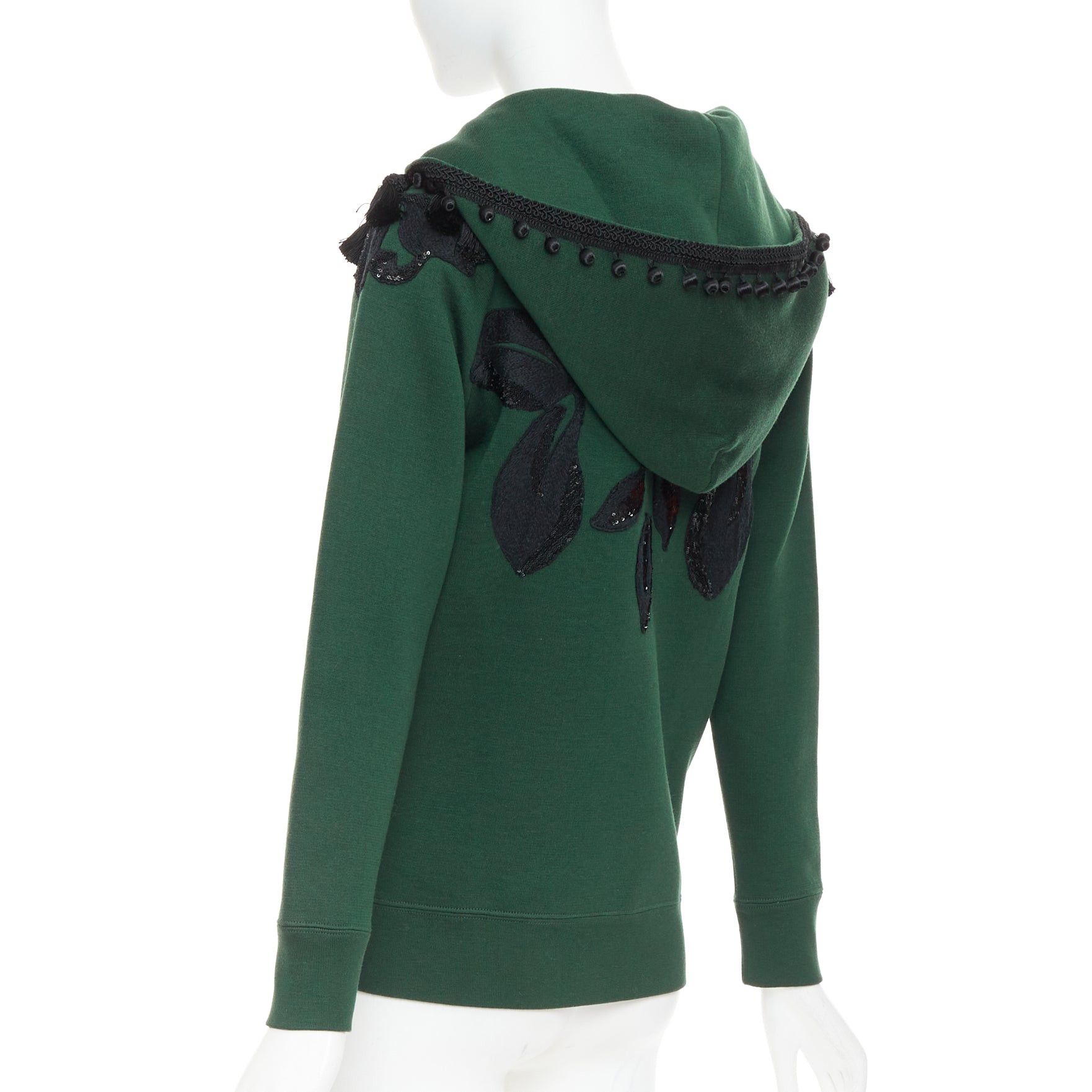 Marc Jacobs rare MARC JACOBS 2016 green tencel cashmere tassel floral embroidery hoodie XS Size XS / US 0-2 / IT 36-38 - 7 Thumbnail