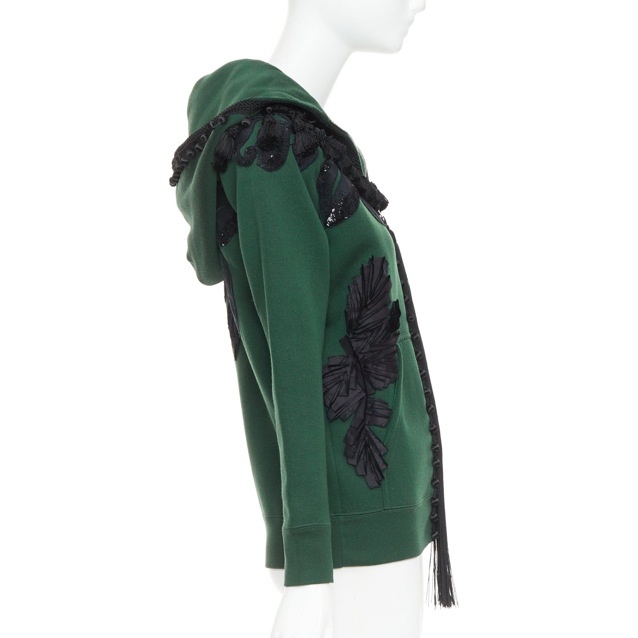 Marc Jacobs rare MARC JACOBS 2016 green tencel cashmere tassel floral embroidery hoodie XS Size XS / US 0-2 / IT 36-38 - 5 Thumbnail