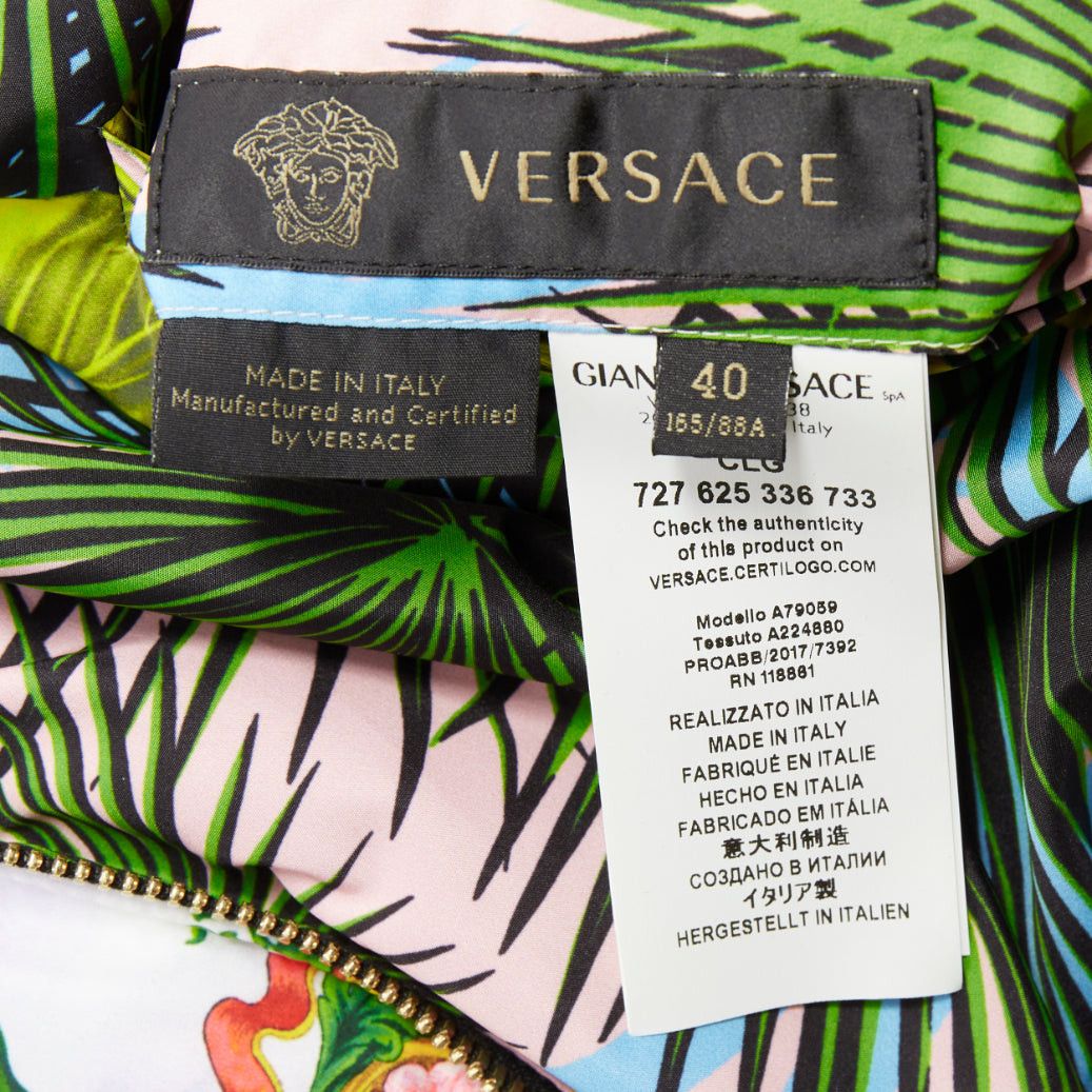 Versace VERSACE 2018 Garden print Reversible lilac tropical print nylon hooded jacket IT40 S Size S / US 4 / IT 40 - 12 Thumbnail