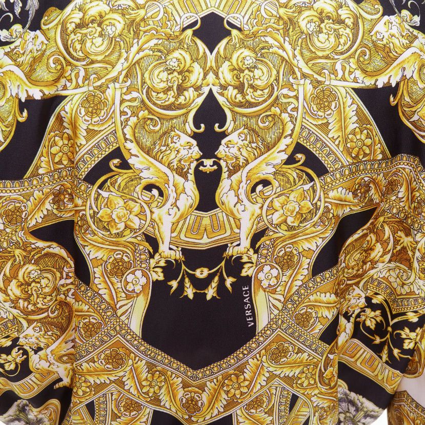 Versace VERSACE 100% silk white gold Barocco chain print cropped bomber IT40 S Size S / US 4 / IT 40 - 2 Thumbnail