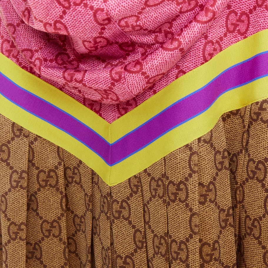 Gucci GUCCI 2019 Michele Runway GG Technical Pleats brown pink GG monogram flared track jacket XS Size XS / US 0-2 / IT 36-38 - 7 Thumbnail