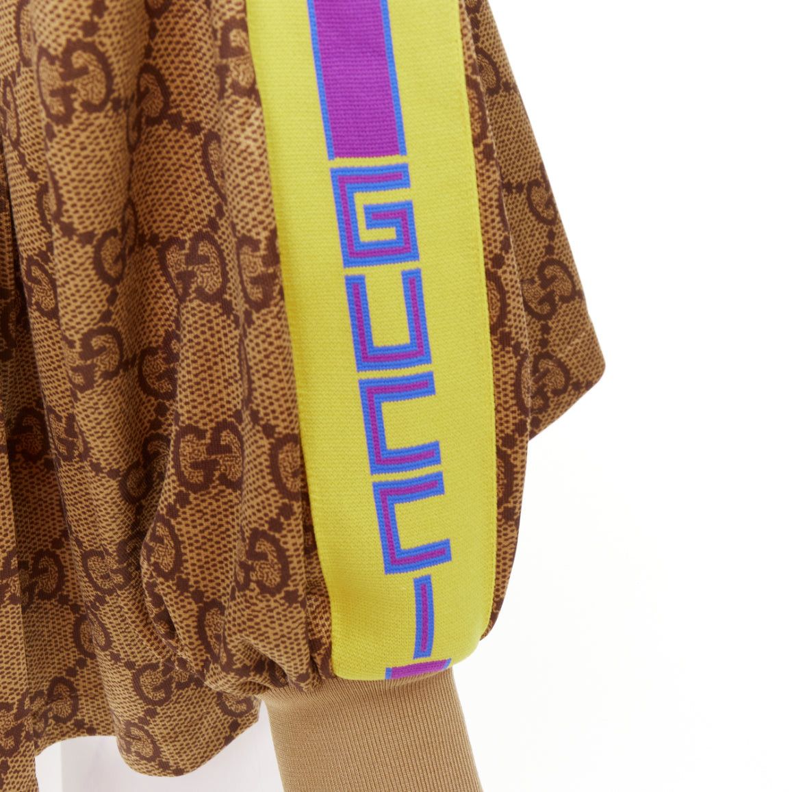 Gucci GUCCI 2019 Michele Runway GG Technical Pleats brown pink GG monogram flared track jacket XS Size XS / US 0-2 / IT 36-38 - 8 Thumbnail