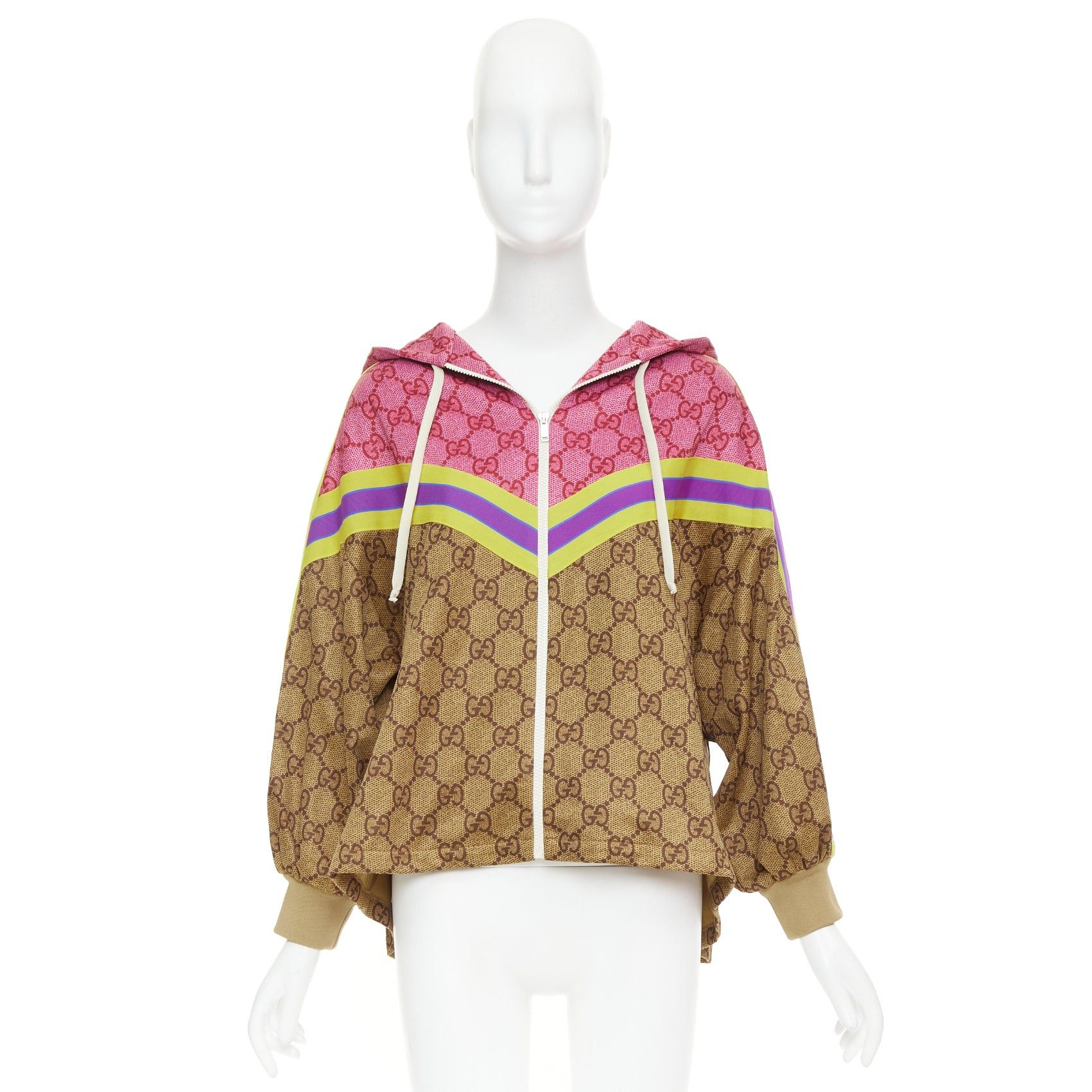 Gucci GUCCI 2019 Michele Runway GG Technical Pleats brown pink GG monogram flared track jacket XS Size XS / US 0-2 / IT 36-38 - 10 Thumbnail