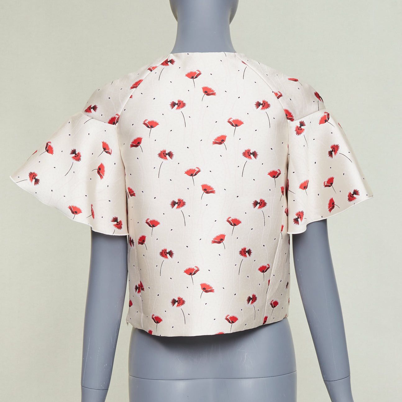 Giambattista Valli GIAMBATTISTA VALLI 2014 poppy floral ruffle beaded embellished crop top IT40 XS Size S / US 4 / IT 40 - 5 Thumbnail