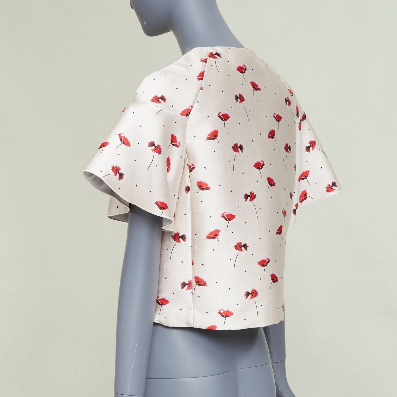 Giambattista Valli GIAMBATTISTA VALLI 2014 poppy floral ruffle beaded embellished crop top IT40 XS Size S / US 4 / IT 40 - 6 Thumbnail
