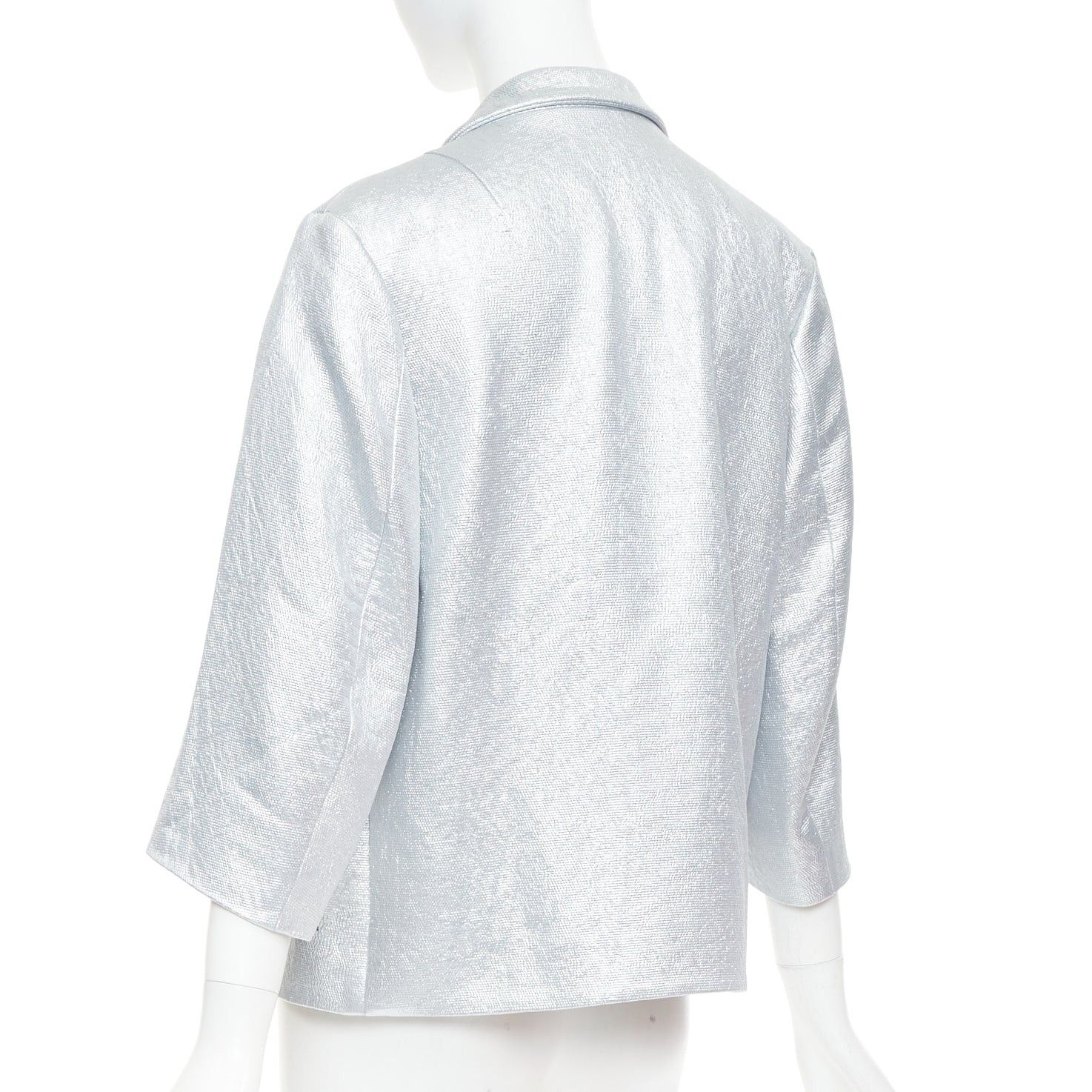 Dries Van Noten DRIES VAN NOTEN 2016 Runway metallic silver purple sequin wing blazer FR34 XS Size XS / US 0-2 / IT 36-38 - 6 Thumbnail