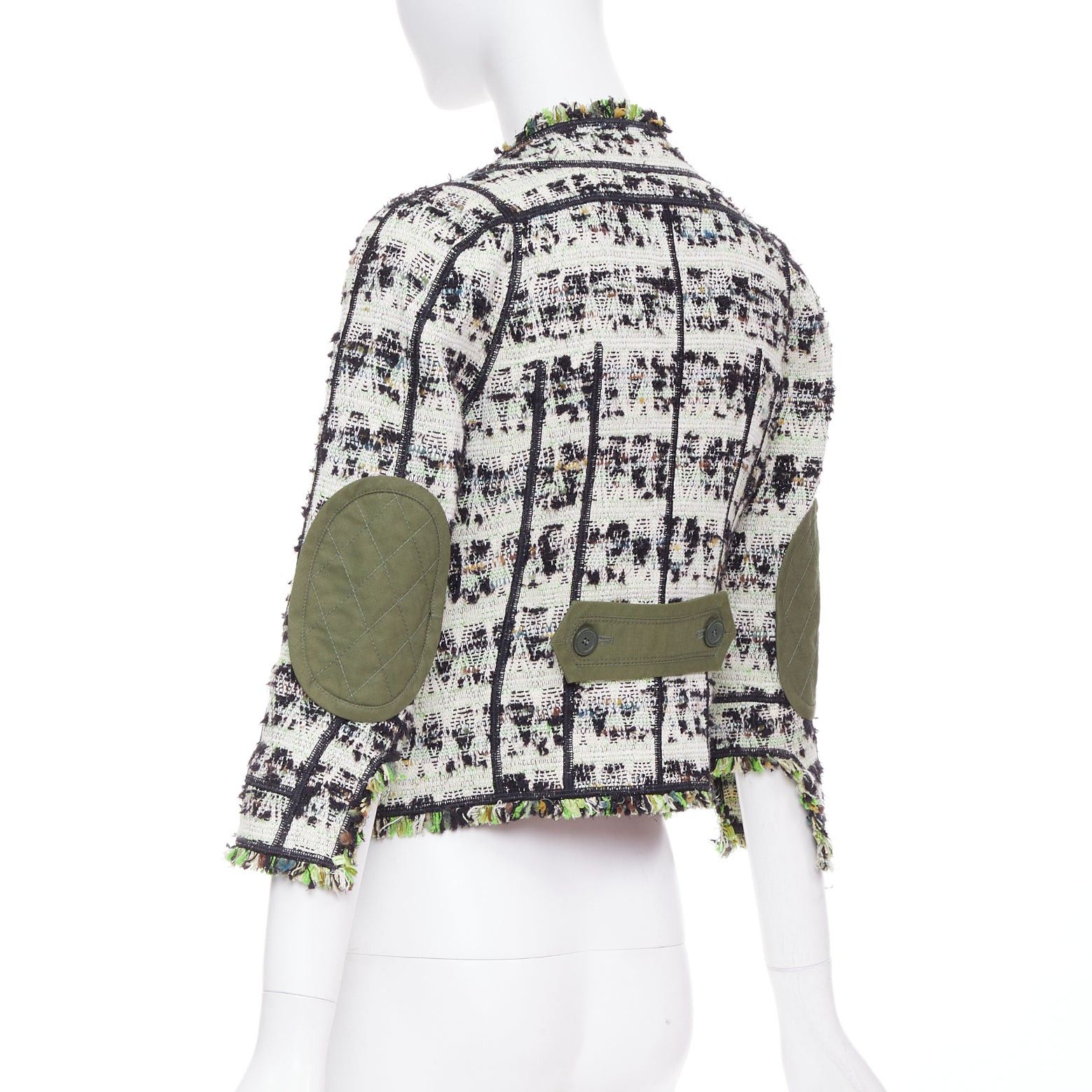 Louis Vuitton LOUIS VUITTON 2016 Runway Fleury khaki cotton tweed leather trim safari jacket FR34 XS Size XS / US 0-2 / IT 36-38 - 7 Thumbnail