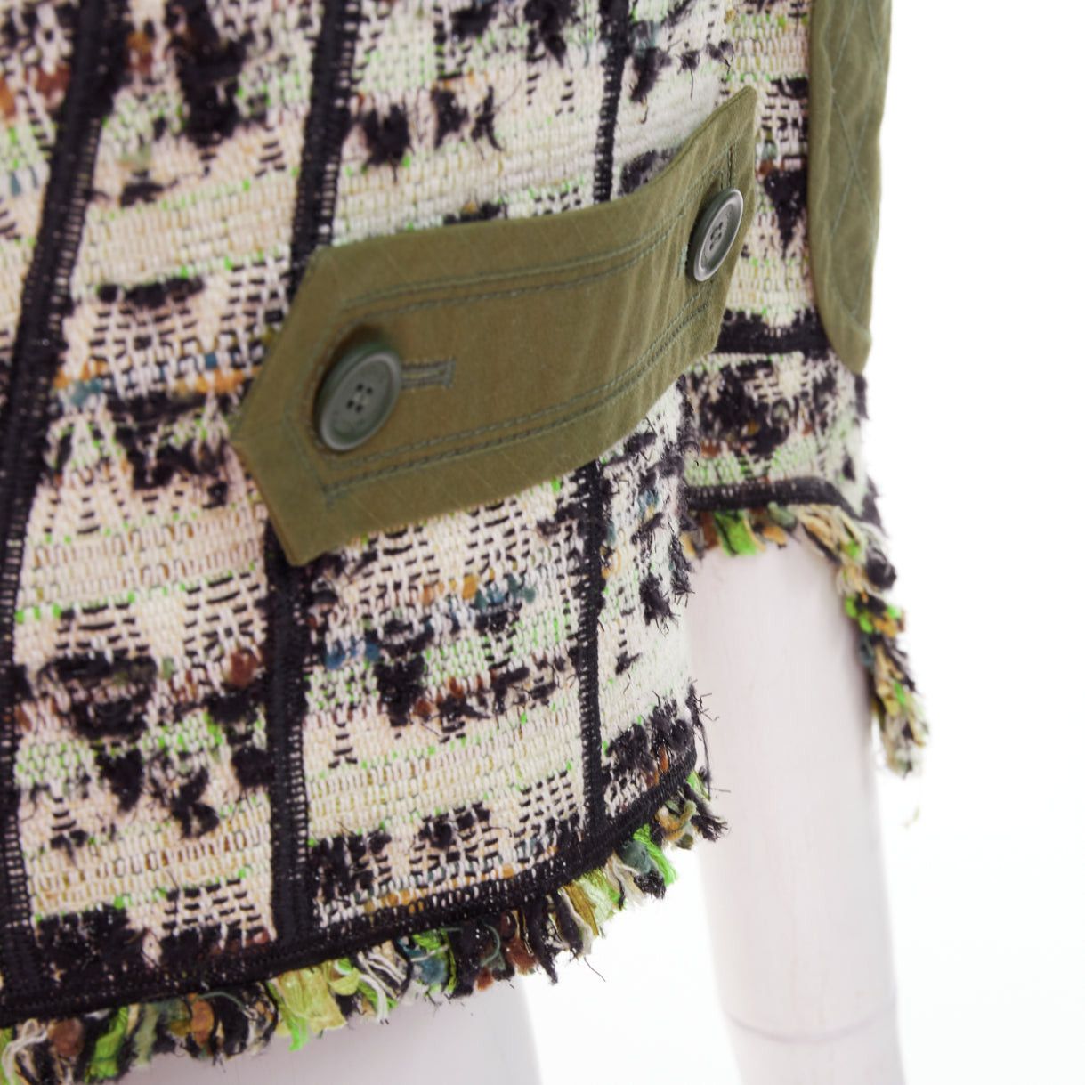 Louis Vuitton LOUIS VUITTON 2016 Runway Fleury khaki cotton tweed leather trim safari jacket FR34 XS Size XS / US 0-2 / IT 36-38 - 9 Thumbnail