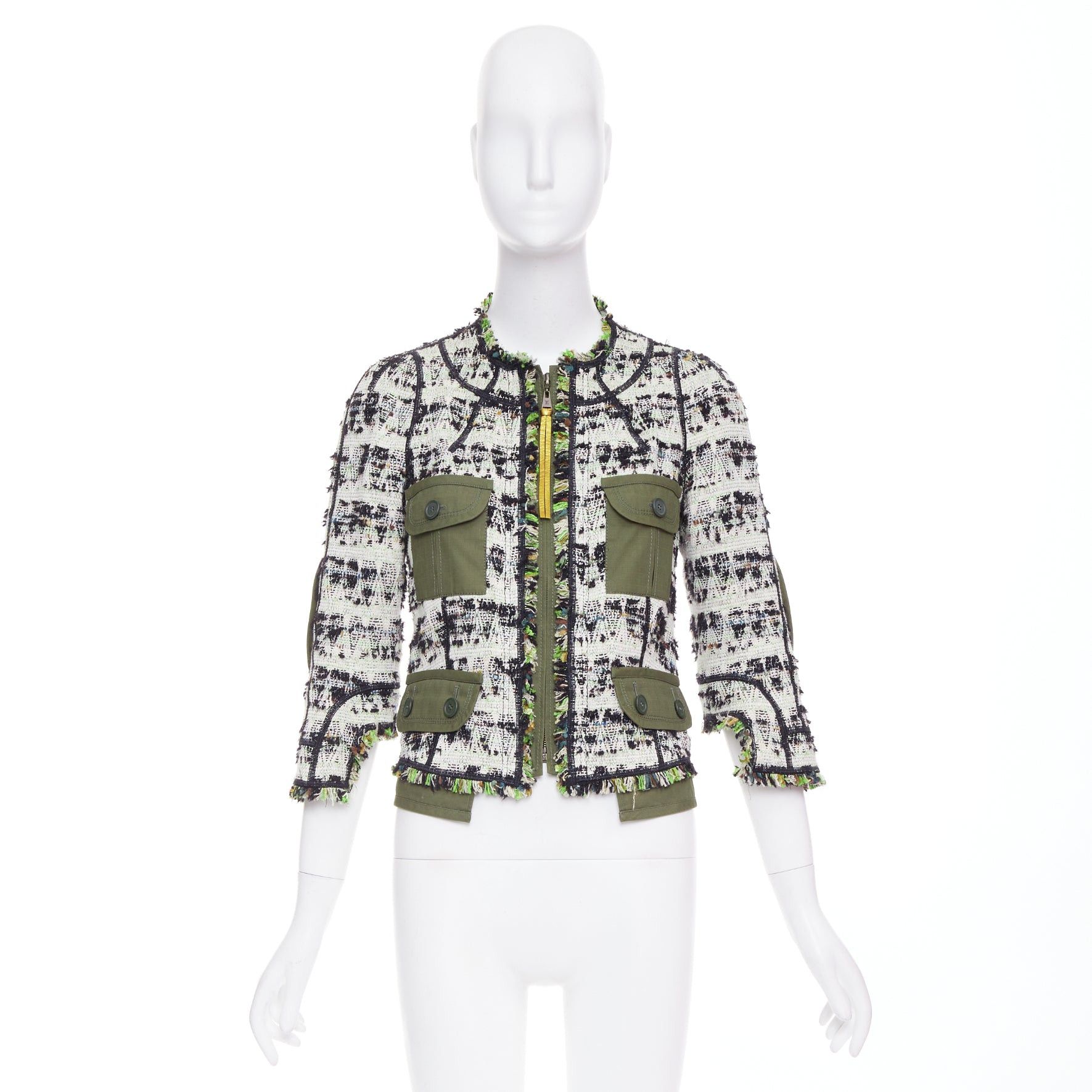 Louis Vuitton LOUIS VUITTON 2016 Runway Fleury khaki cotton tweed leather trim safari jacket FR34 XS Size XS / US 0-2 / IT 36-38 - 11 Thumbnail