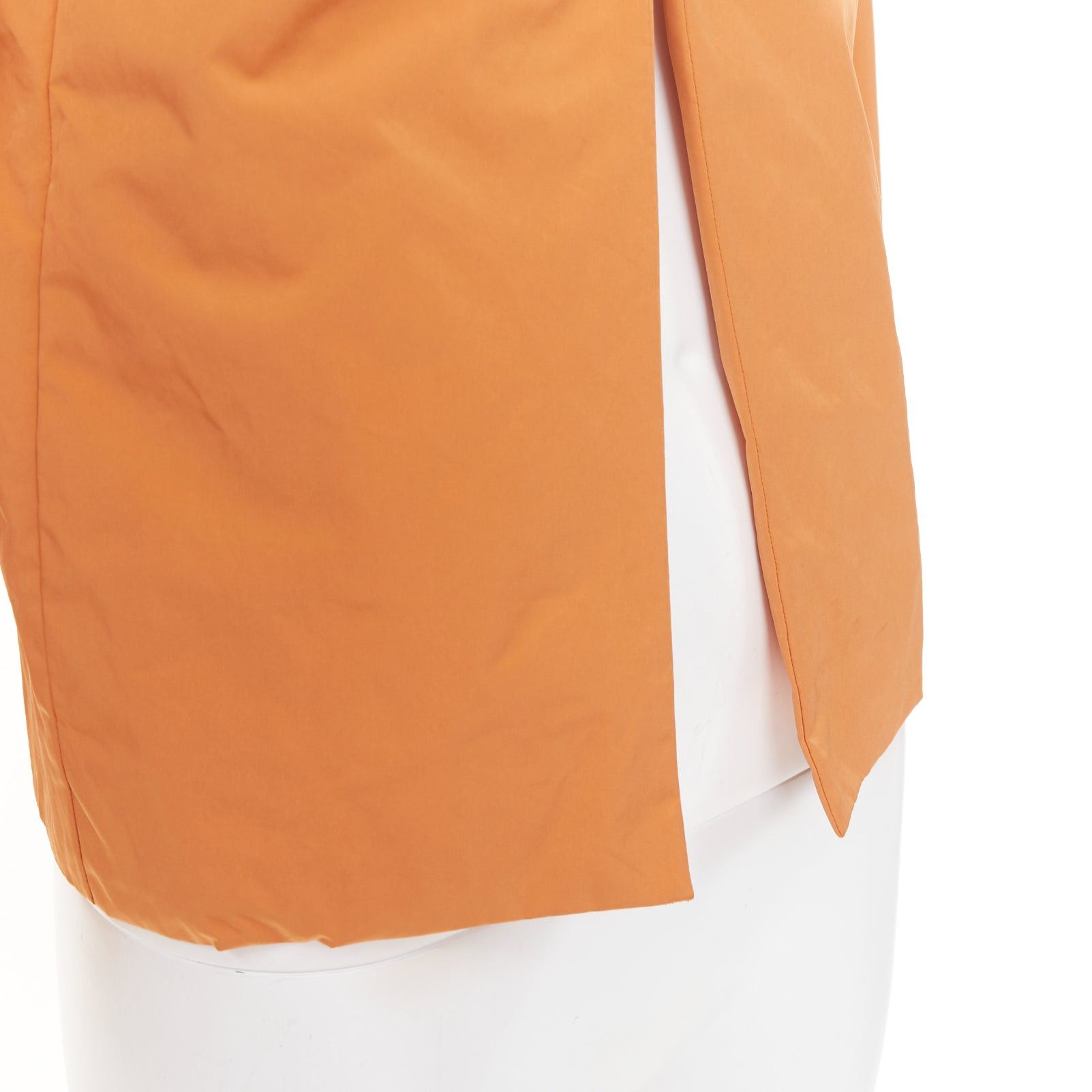 Marni MARNI orange nylon blend notch lapel single breasted cropped blazer IT36 XXS Size XS / US 0-2 / IT 36-38 - 8 Thumbnail