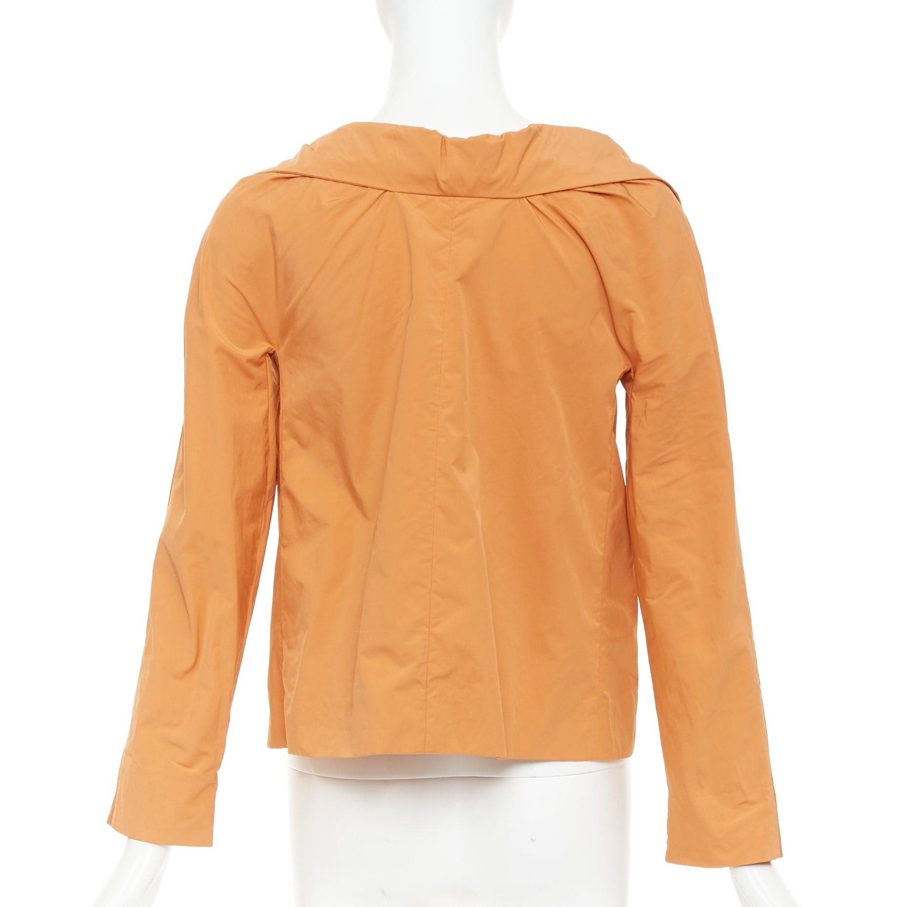 Marni MARNI orange nylon blend notch lapel single breasted cropped blazer IT36 XXS Size XS / US 0-2 / IT 36-38 - 5 Thumbnail
