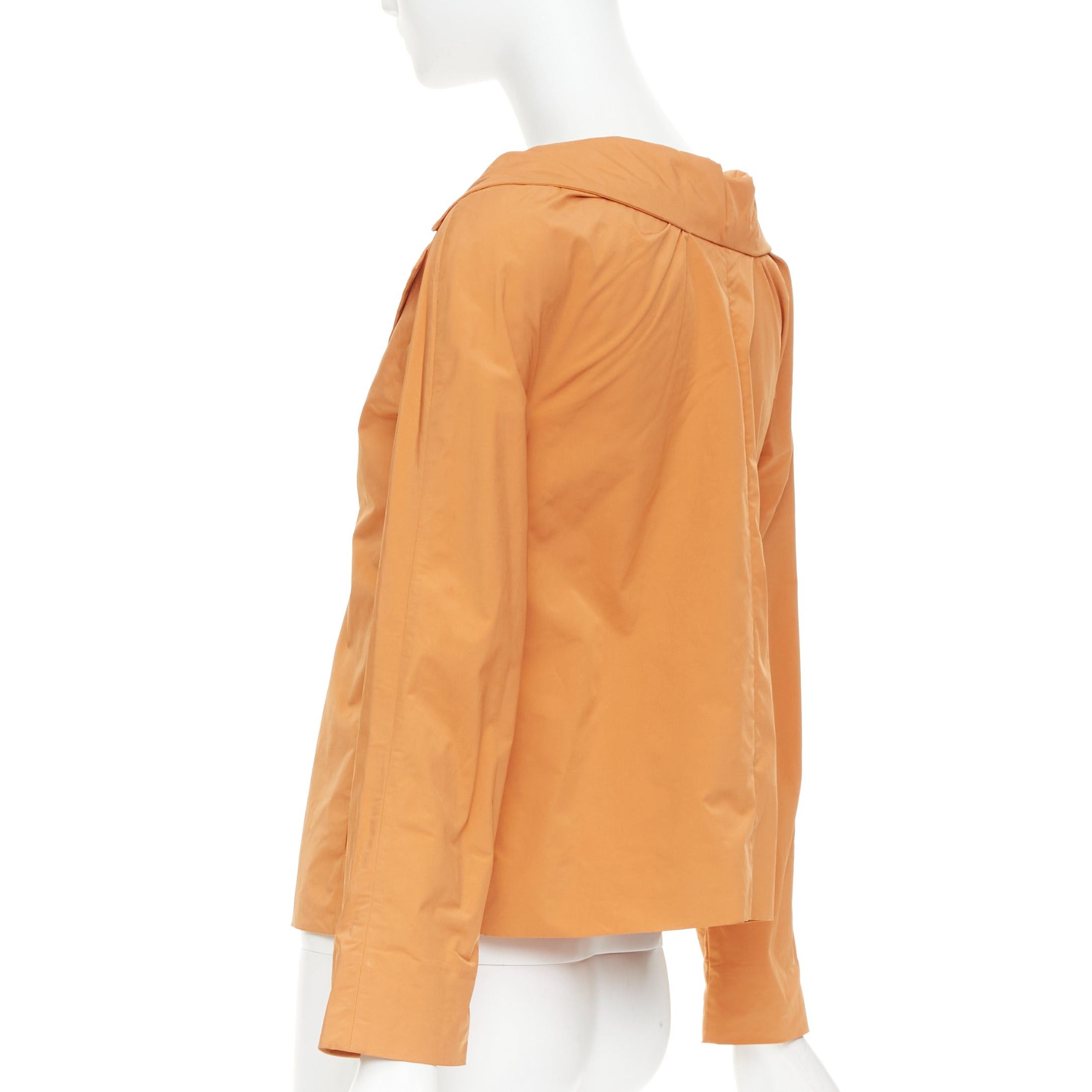 Marni MARNI orange nylon blend notch lapel single breasted cropped blazer IT36 XXS Size XS / US 0-2 / IT 36-38 - 6 Thumbnail
