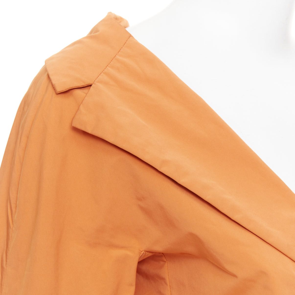 Marni MARNI orange nylon blend notch lapel single breasted cropped blazer IT36 XXS Size XS / US 0-2 / IT 36-38 - 7 Thumbnail