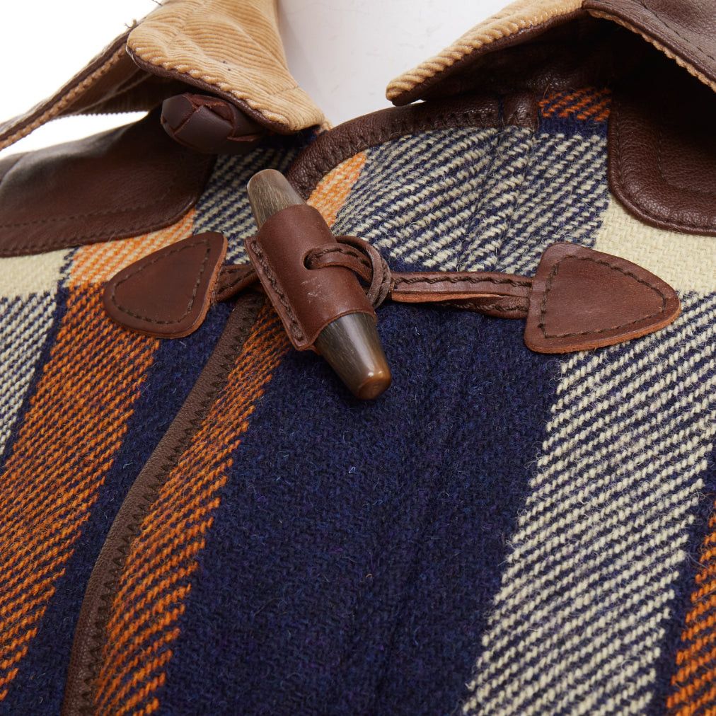 Dsquared2 DSQUARED2 2004 Runway brown navy plaid wool duffle Montgomery cropped jacket IT40 S Size S / US 4 / IT 40 - 8 Thumbnail