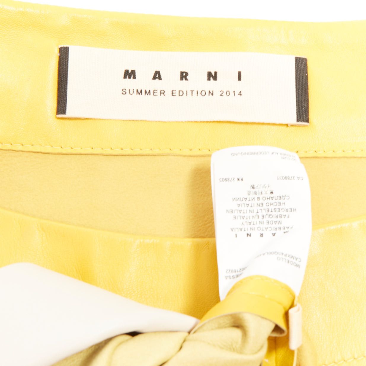 Marni MARNI 2014 yellow off-white lambskin leather colorblock boat neck top IT38 XS Size XS / US 0-2 / IT 36-38 - 8 Thumbnail
