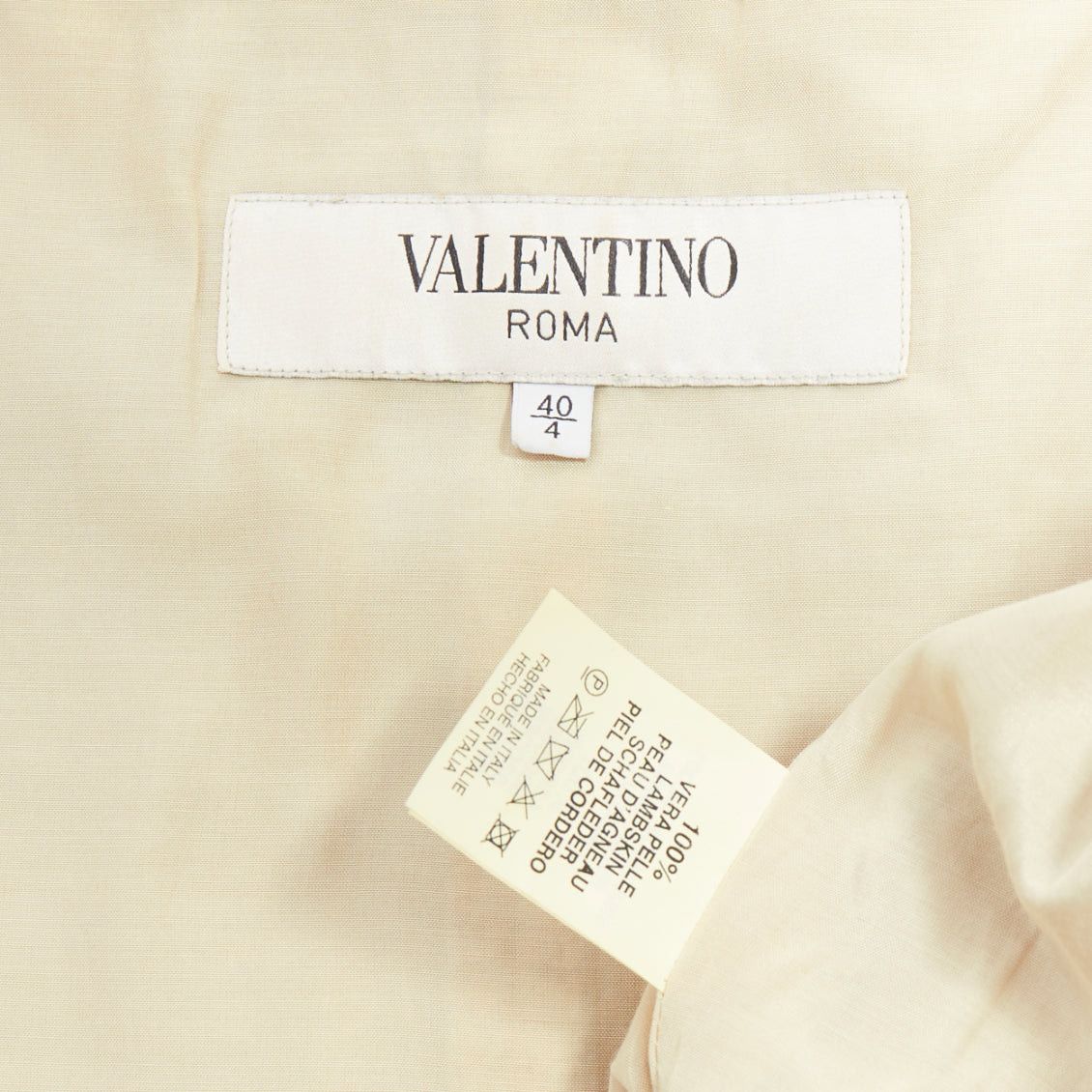 Valentino VALENTINO beige lambskin leather floral tiered laser cut ruffle cropped jacket IT40 S Size S / US 4 / IT 40 - 9 Thumbnail